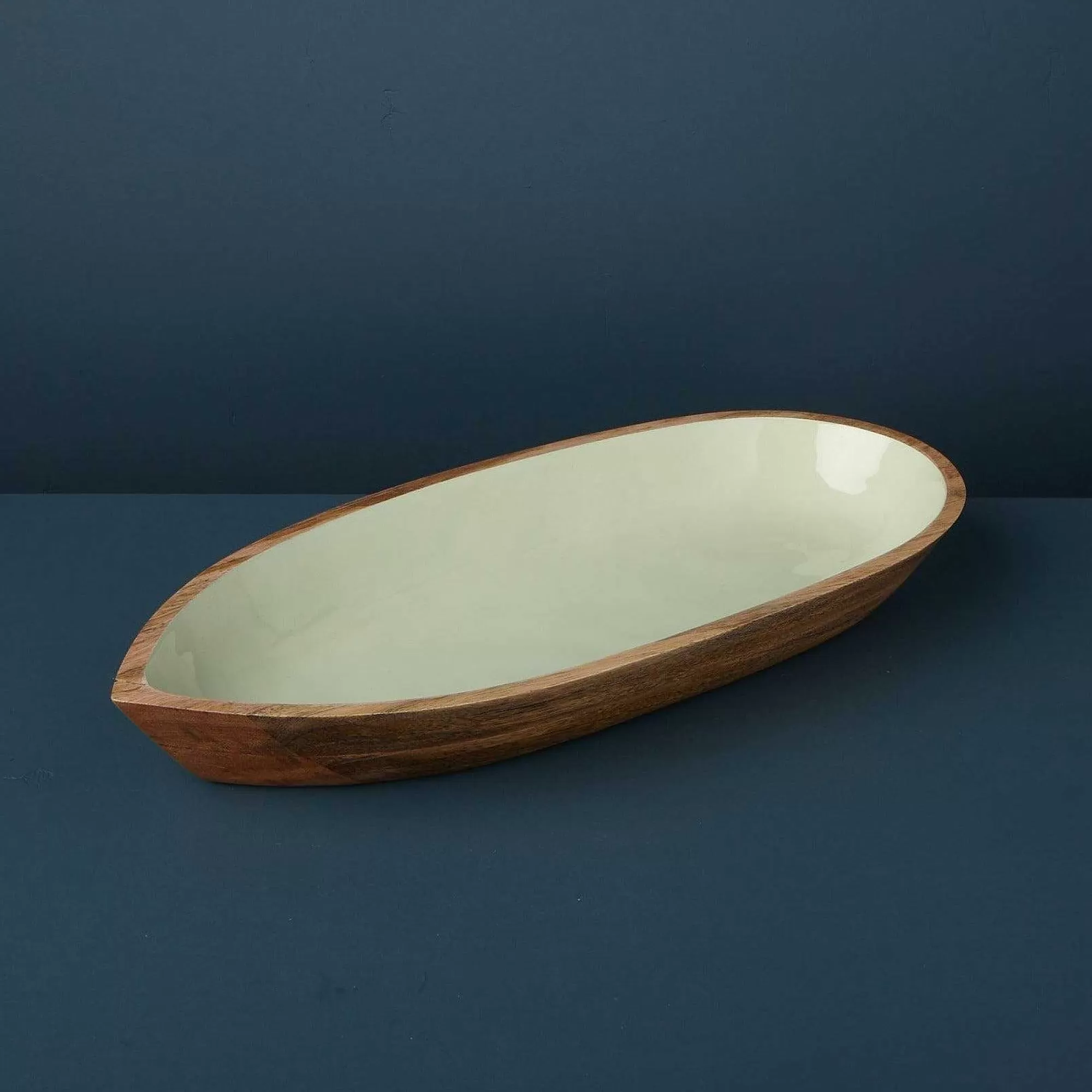 Be Home Wood Serving Bowls<Madras Large Oval Bowl, Mint