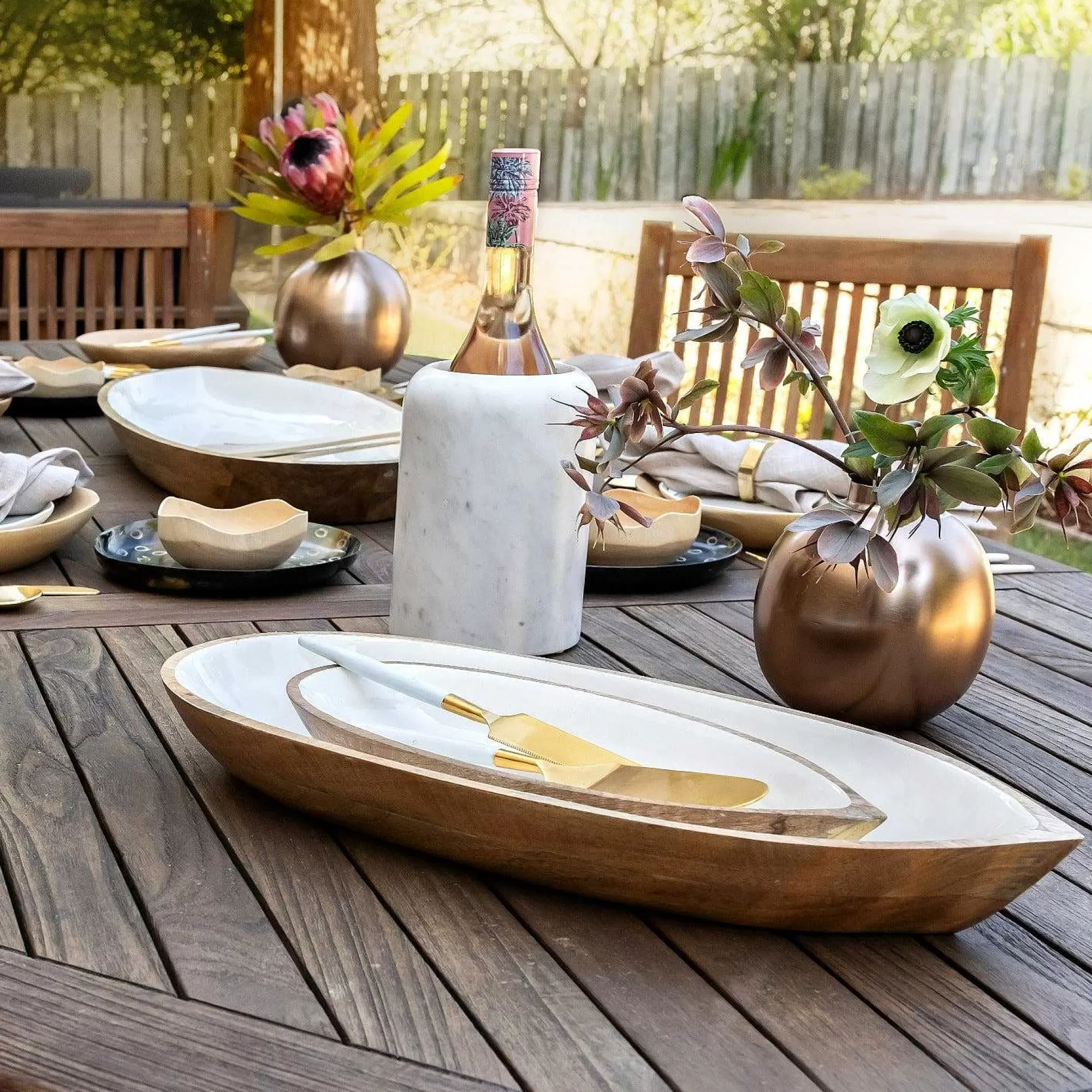 Be Home Wood Serving Bowls<Madras Oval Dish, Medium