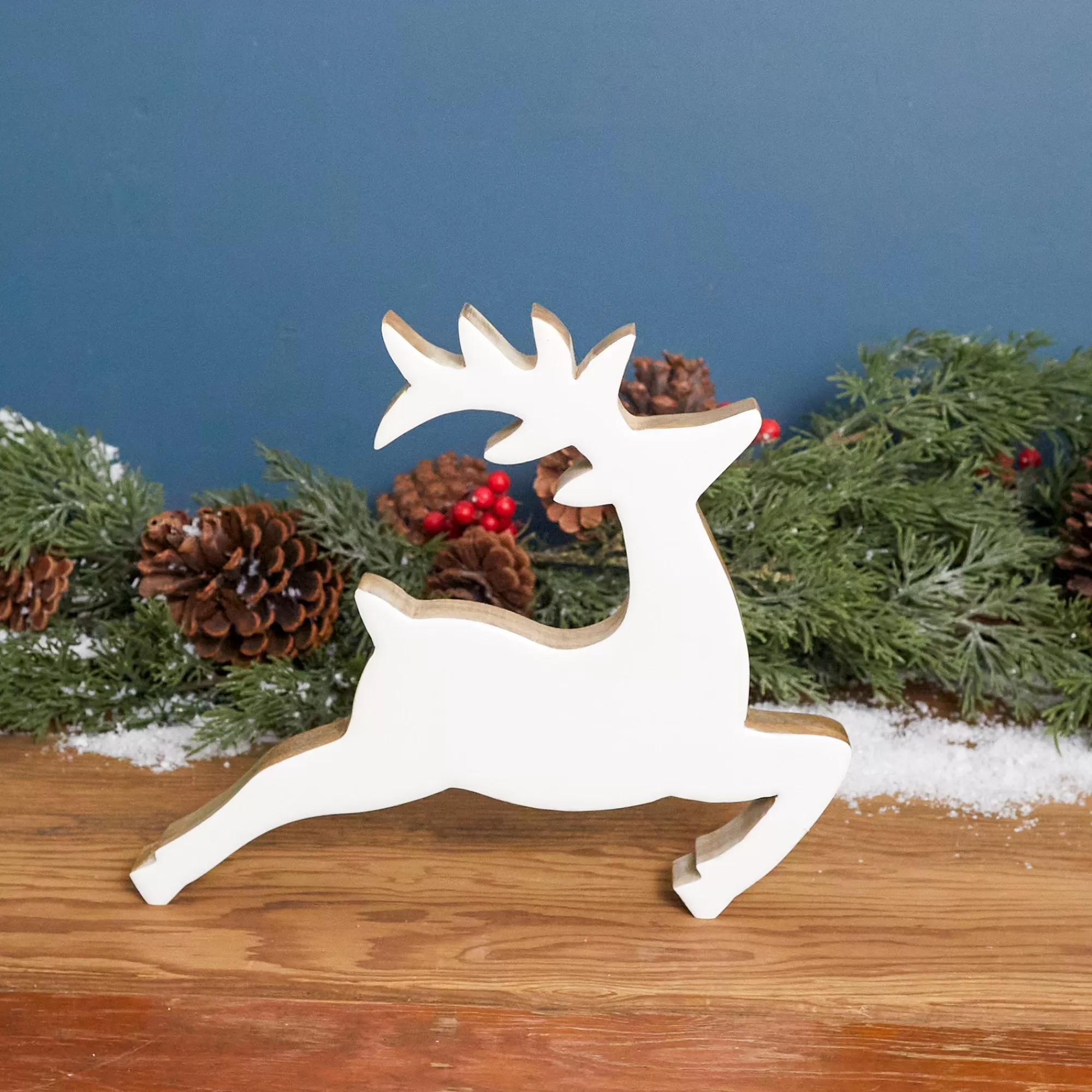 Outlet Be Home Mango Wood & Enamel Prancing Reindeer, Large