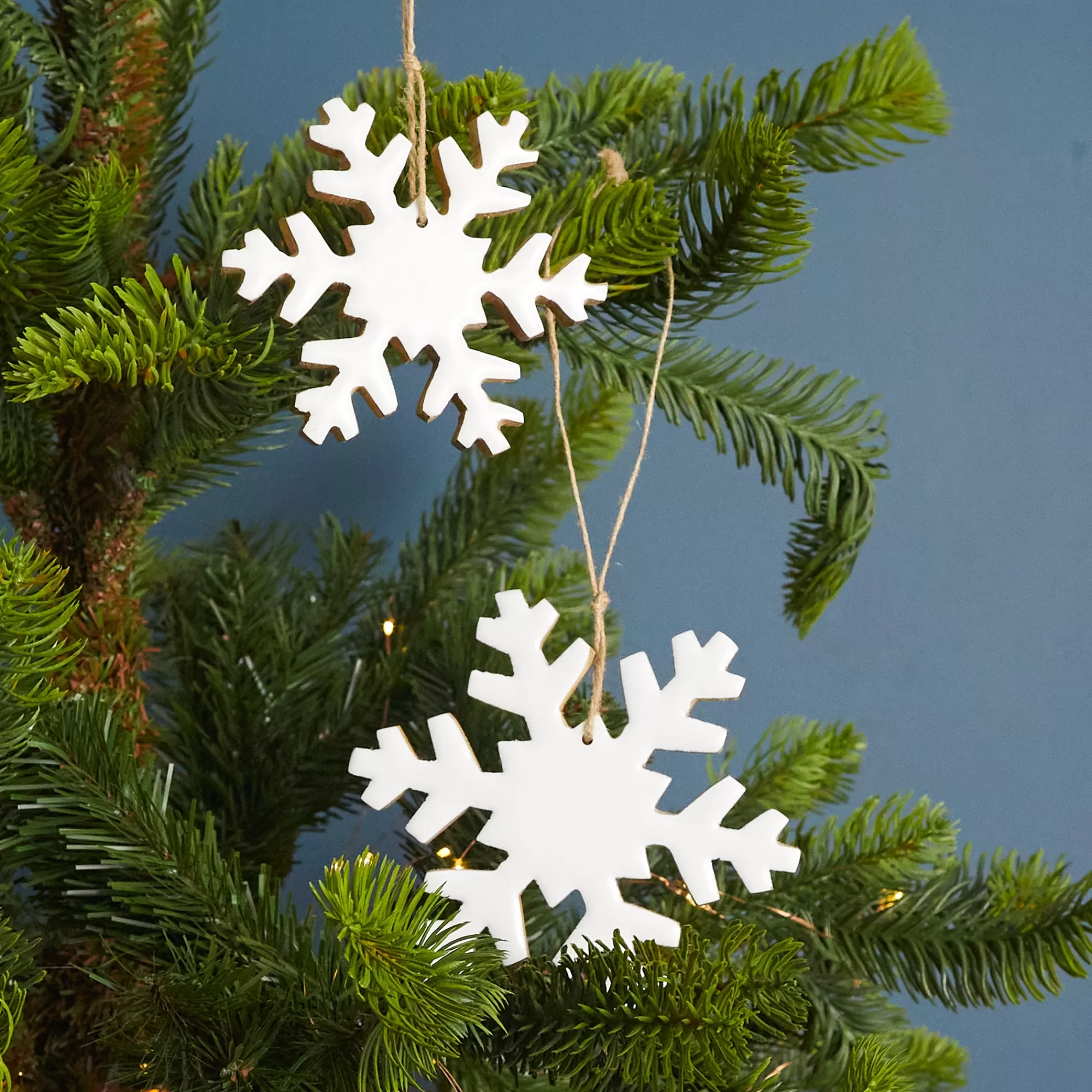 Clearance Be Home Mango Wood & Enamel Snowflake Ornament, Large