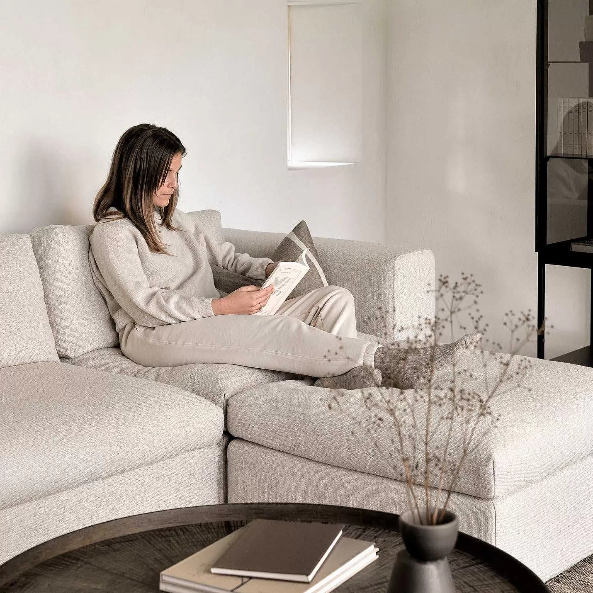 Be Home Sofas<Mellow End Seater With Left Arm Eco Fabric Sofa, Off White