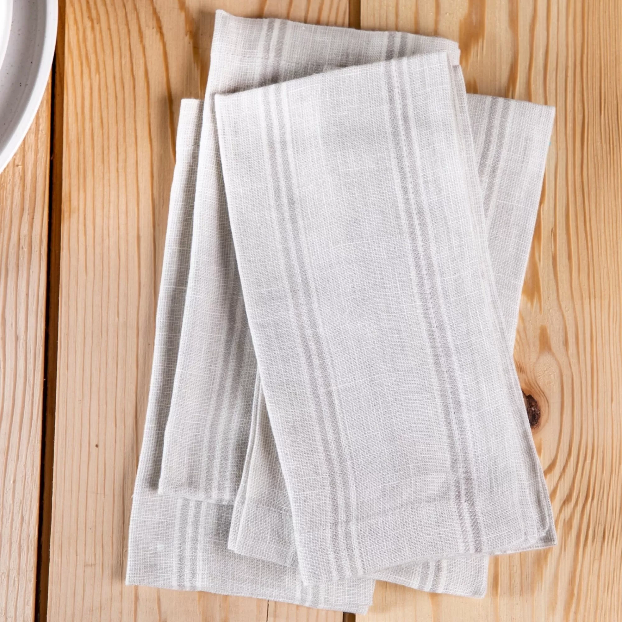 Cheap Be Home Mendocino Napkins, Light Grey, Set of 4