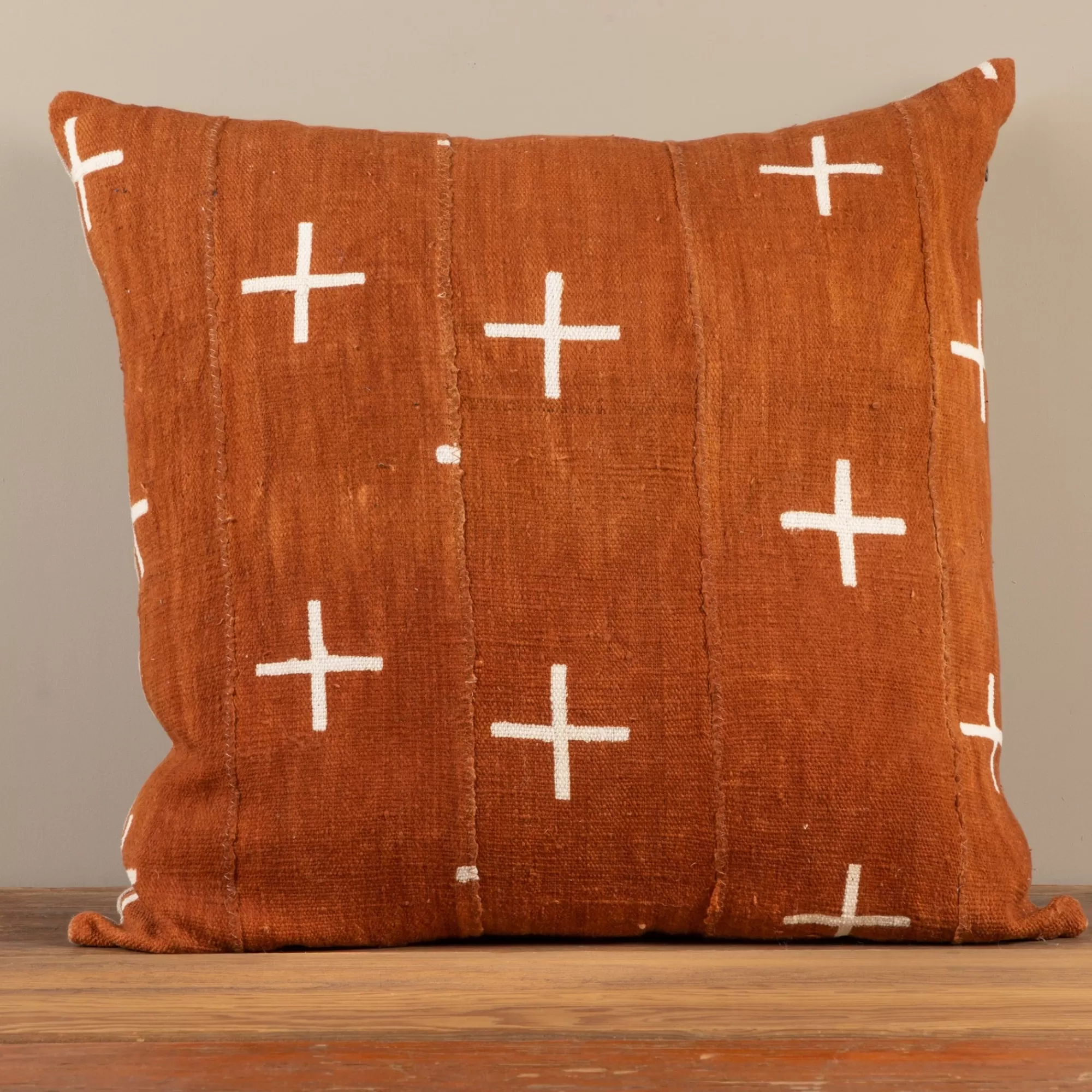 Discount Be Home Mud Cloth Square Pillow, Rust