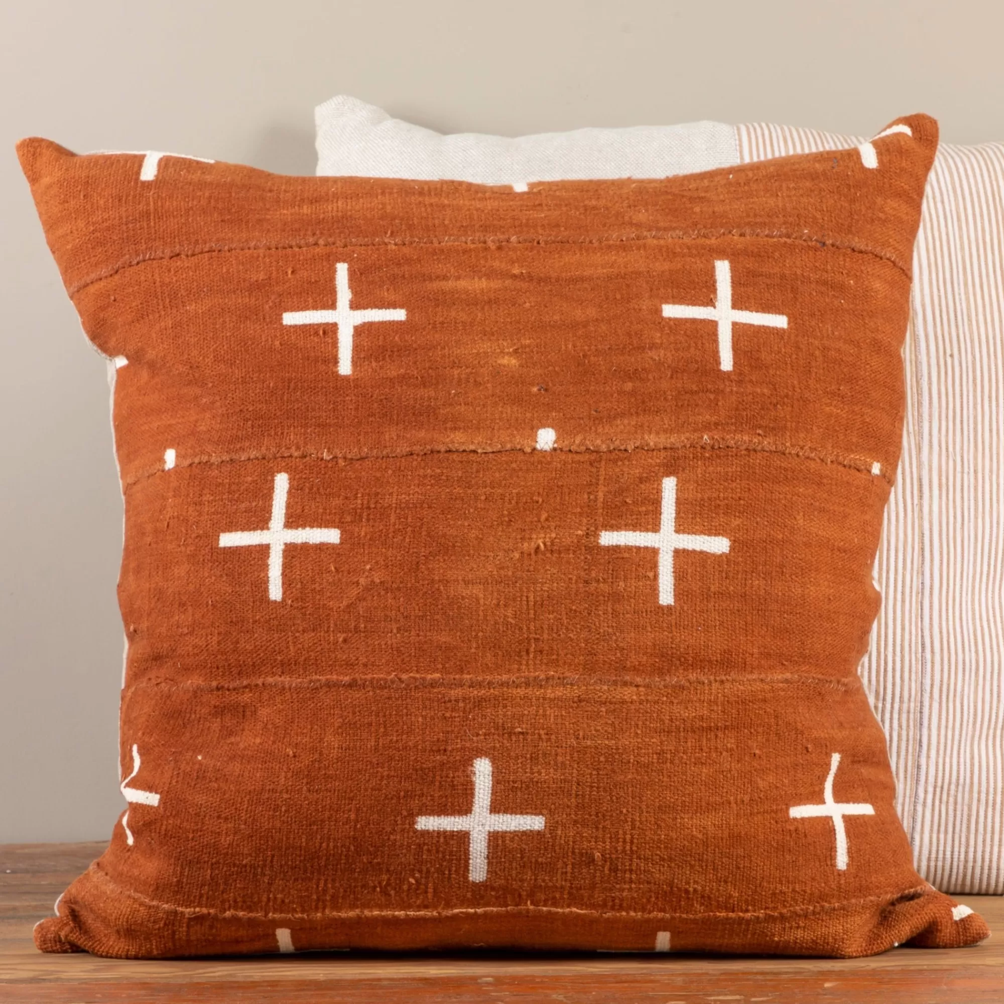 Discount Be Home Mud Cloth Square Pillow, Rust