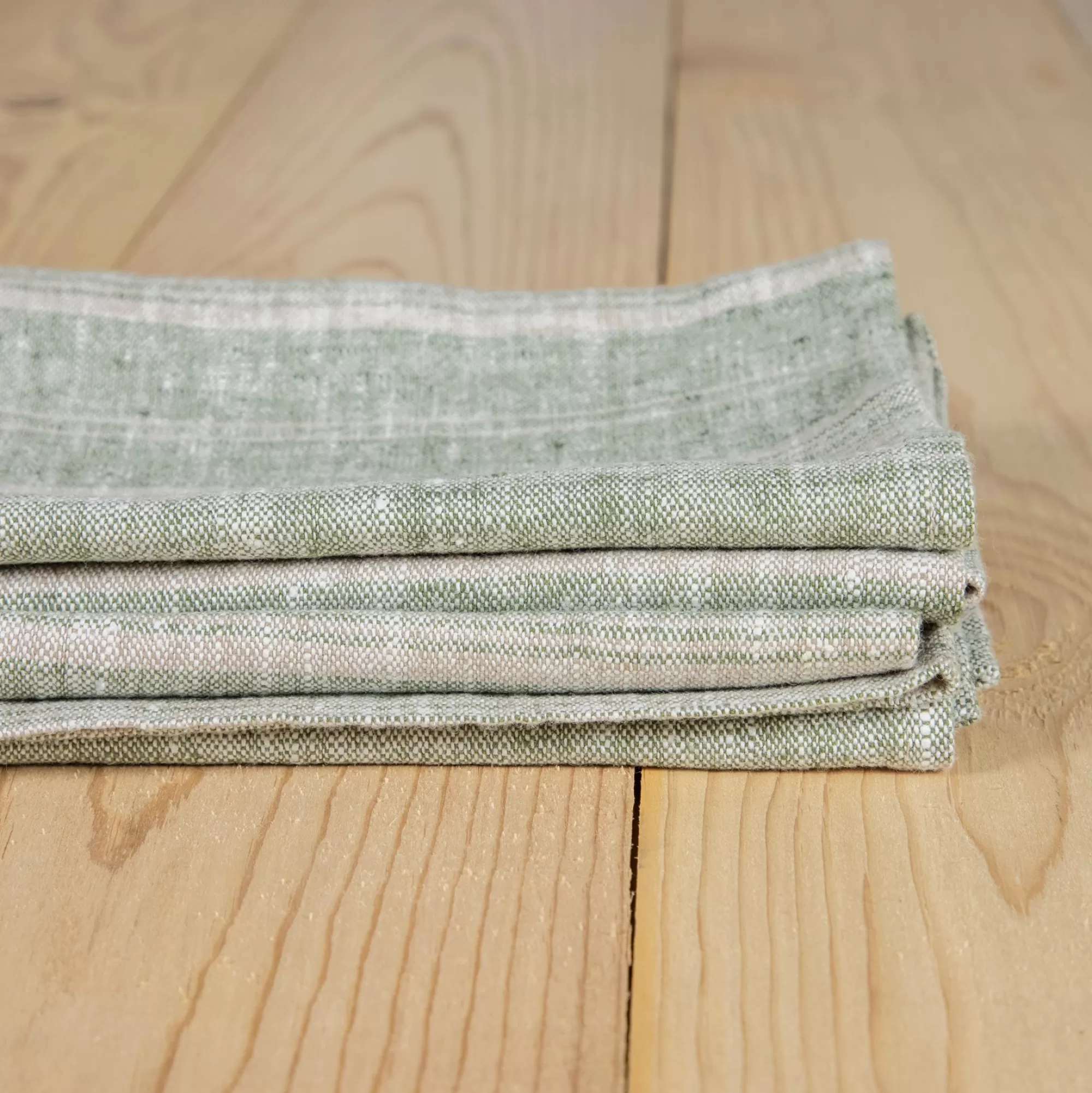 Best Sale Be Home Multistripe Napkin, Forest Green and Natural, Set of 4