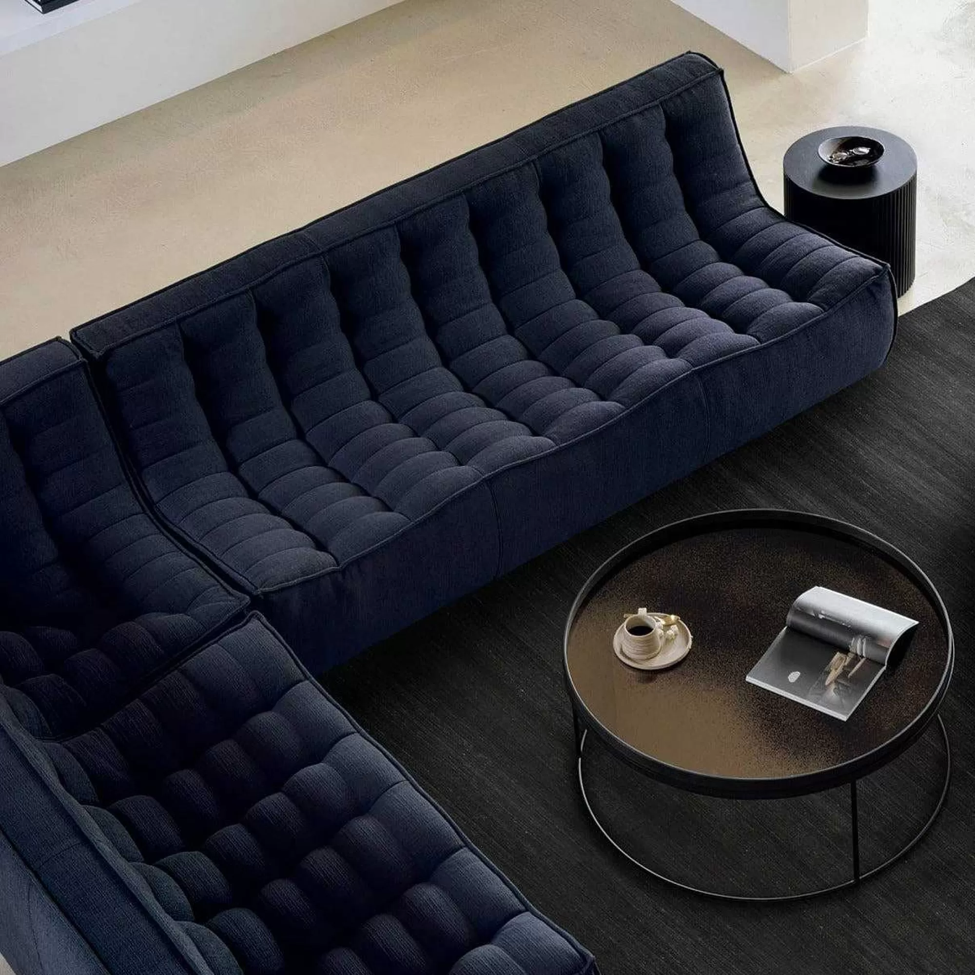 Be Home Sofas<N701 Corner Eco Fabric Sofa, Graphite