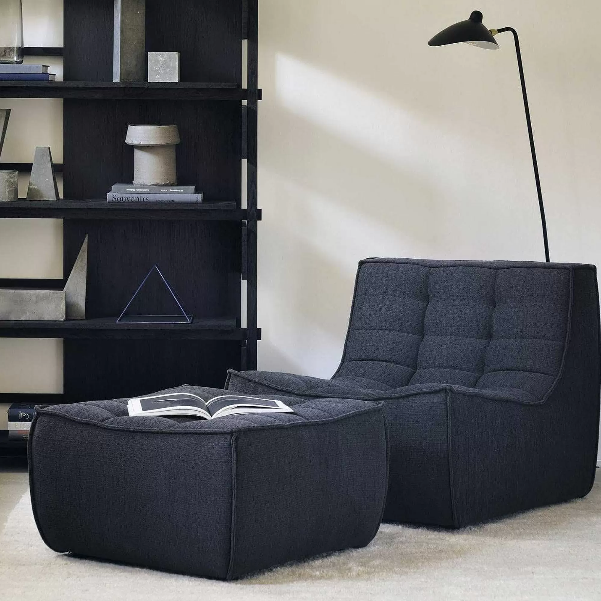 Be Home Sofas<N701 Eco Fabric Footstool, Graphite