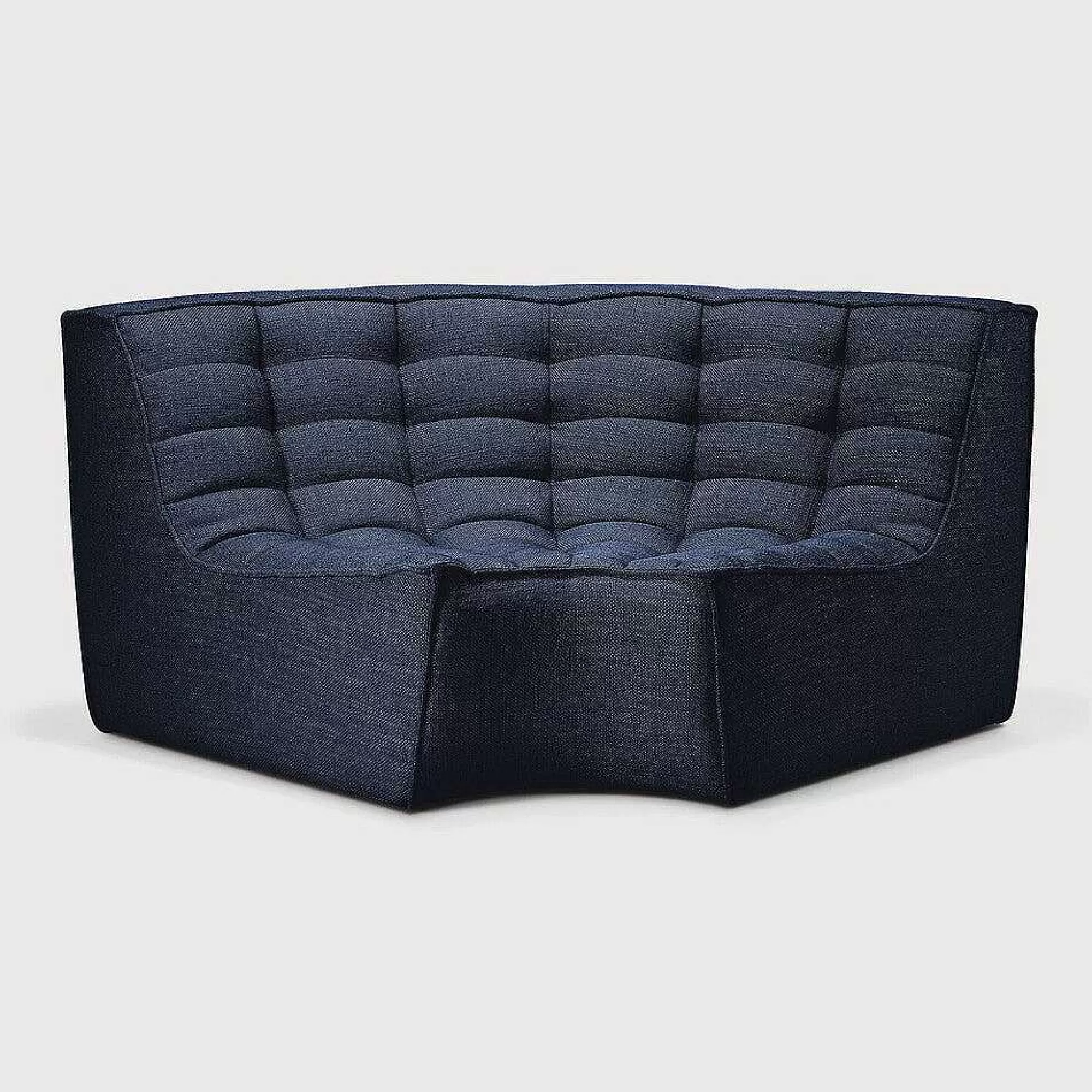 Be Home Sofas<N701 Round Corner Eco Fabric Sofa, Graphite