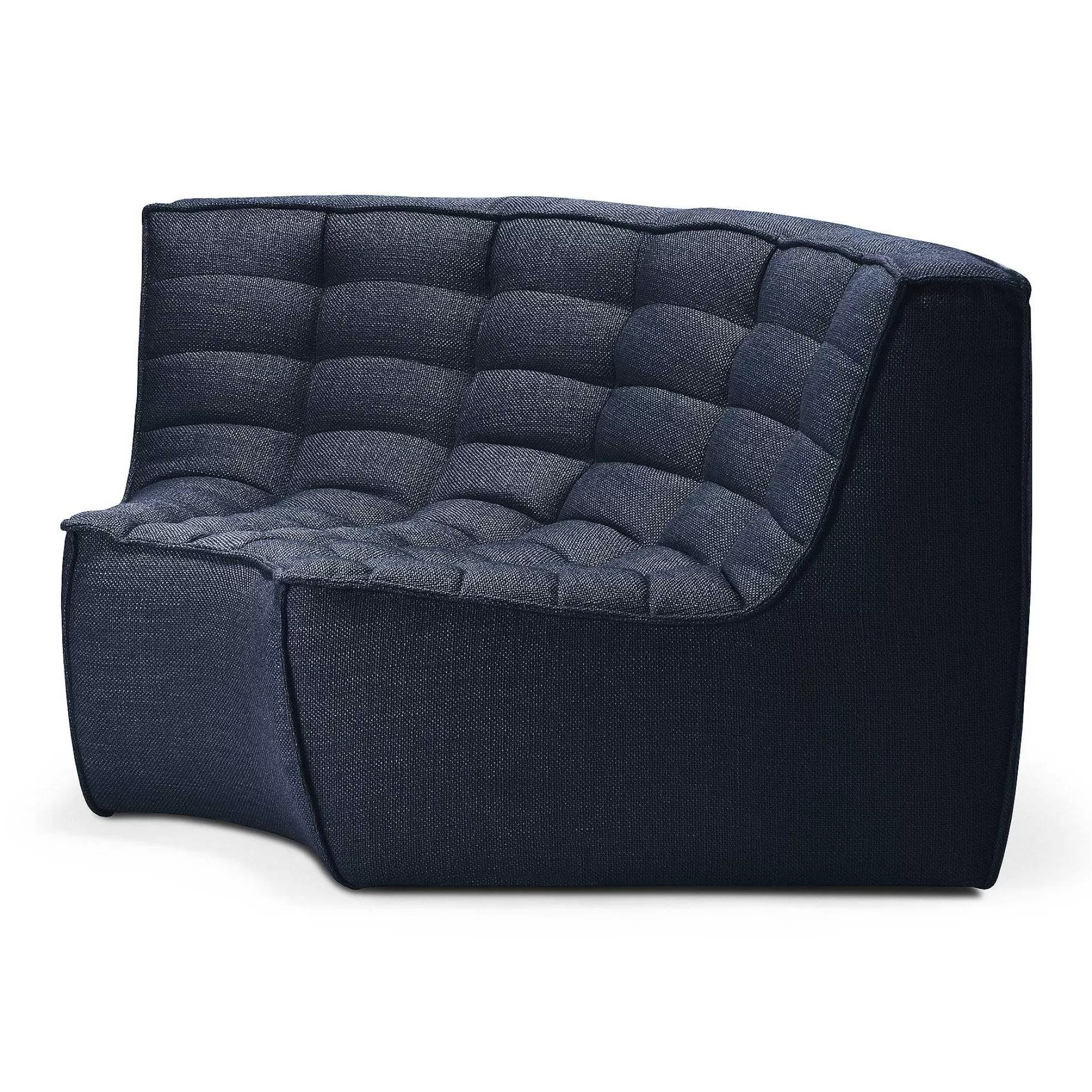 Be Home Sofas<N701 Round Corner Eco Fabric Sofa, Graphite