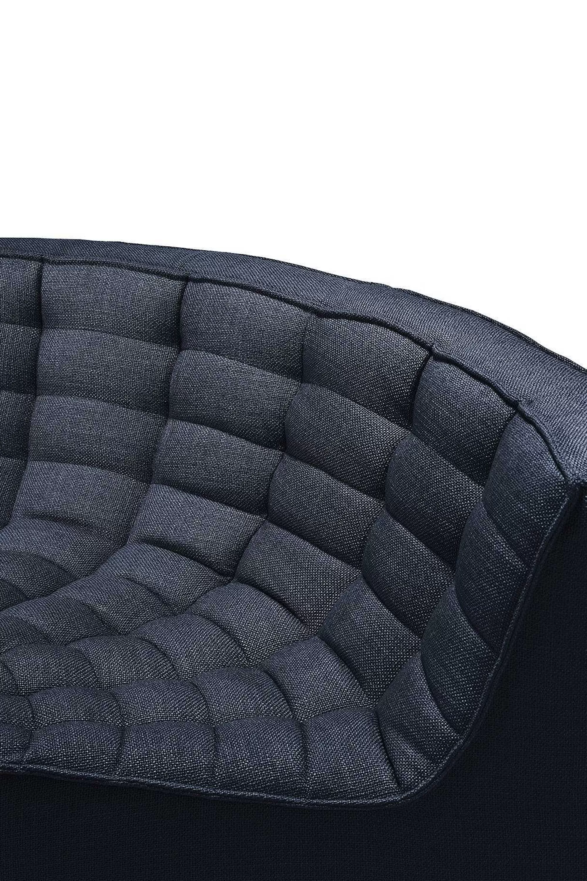 Be Home Sofas<N701 Round Corner Eco Fabric Sofa, Graphite