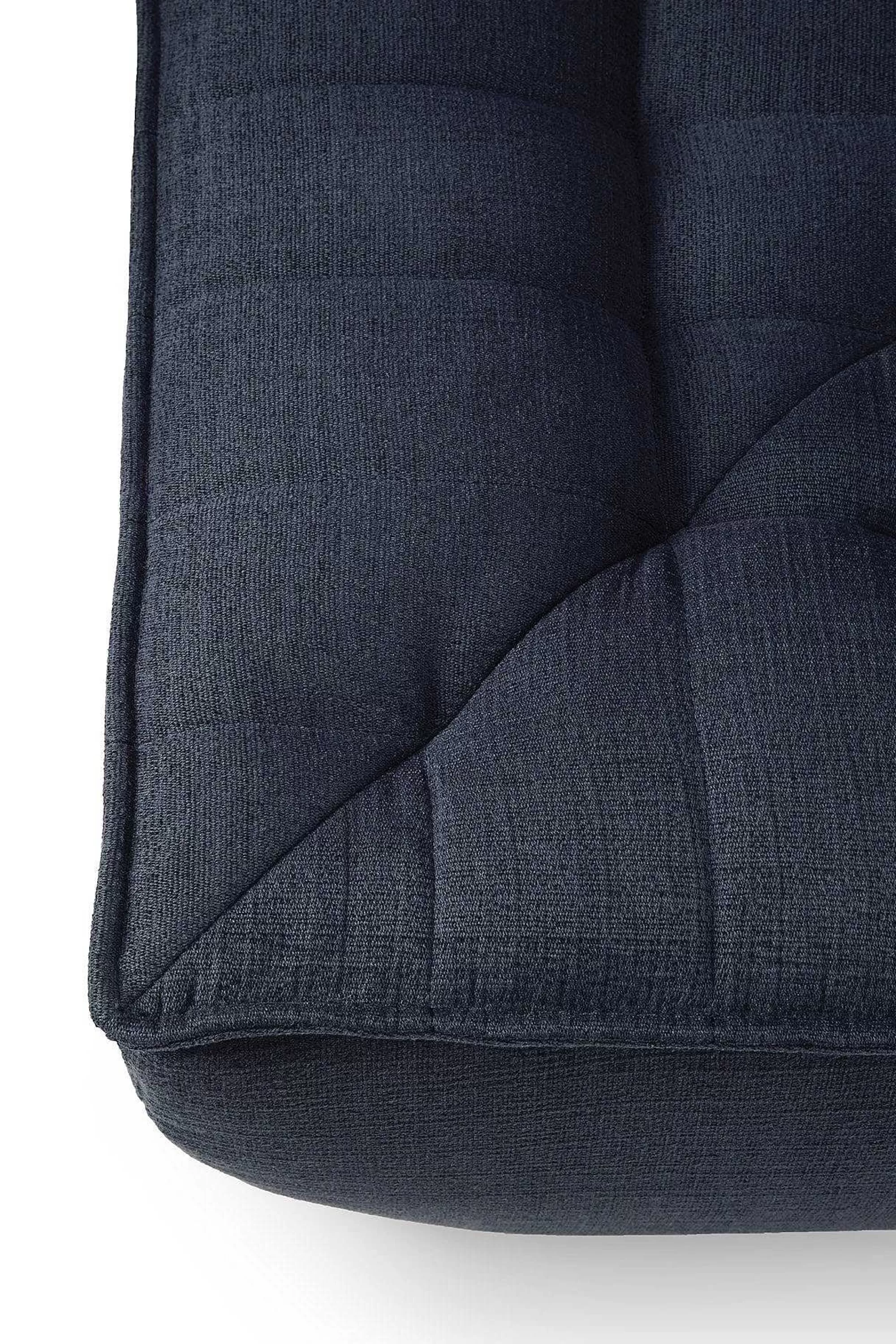 Be Home Sofas<N701 Round Corner Eco Fabric Sofa, Graphite