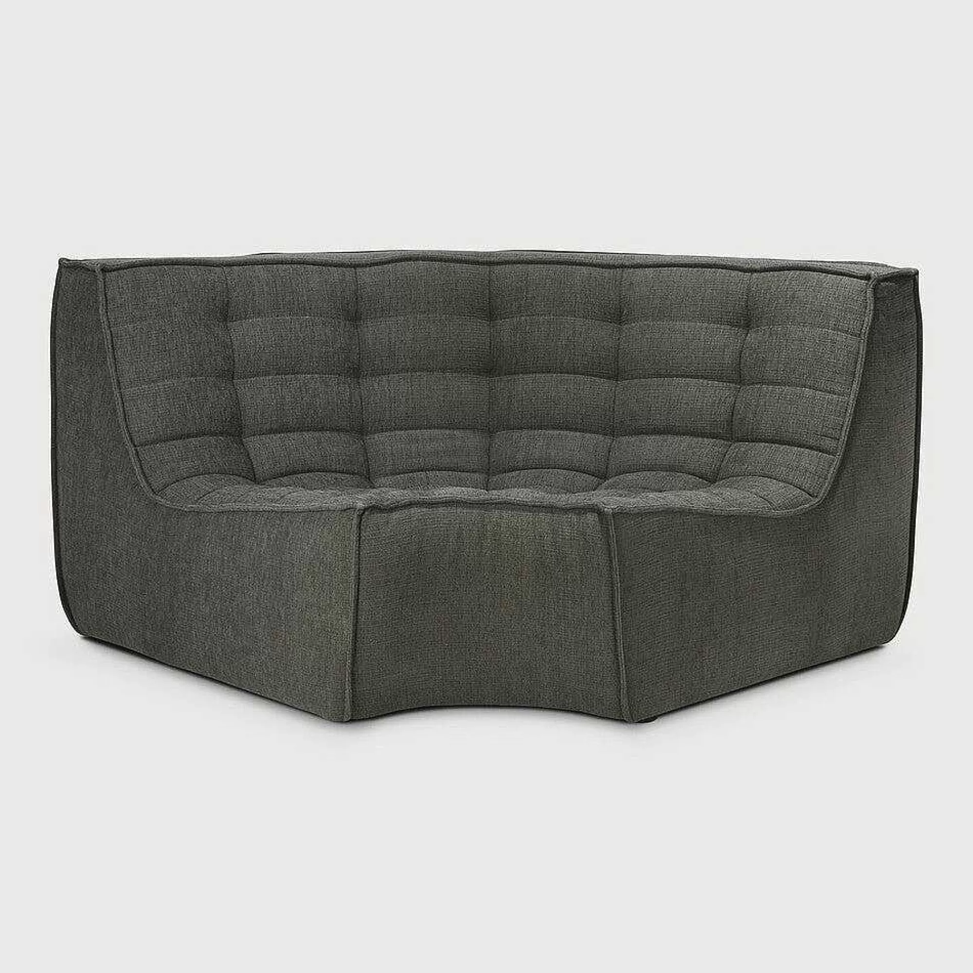 Be Home Sofas<N701 Round Corner Eco Fabric Sofa, Moss