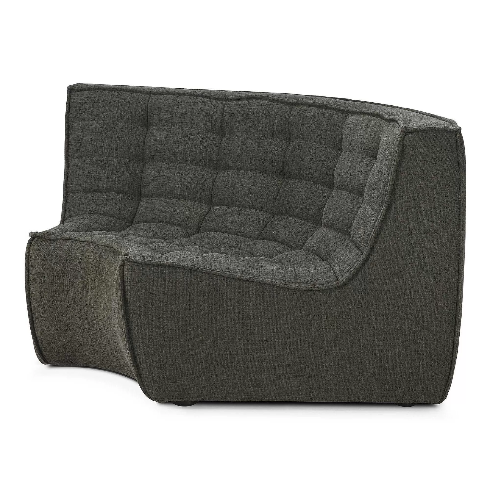 Be Home Sofas<N701 Round Corner Eco Fabric Sofa, Moss