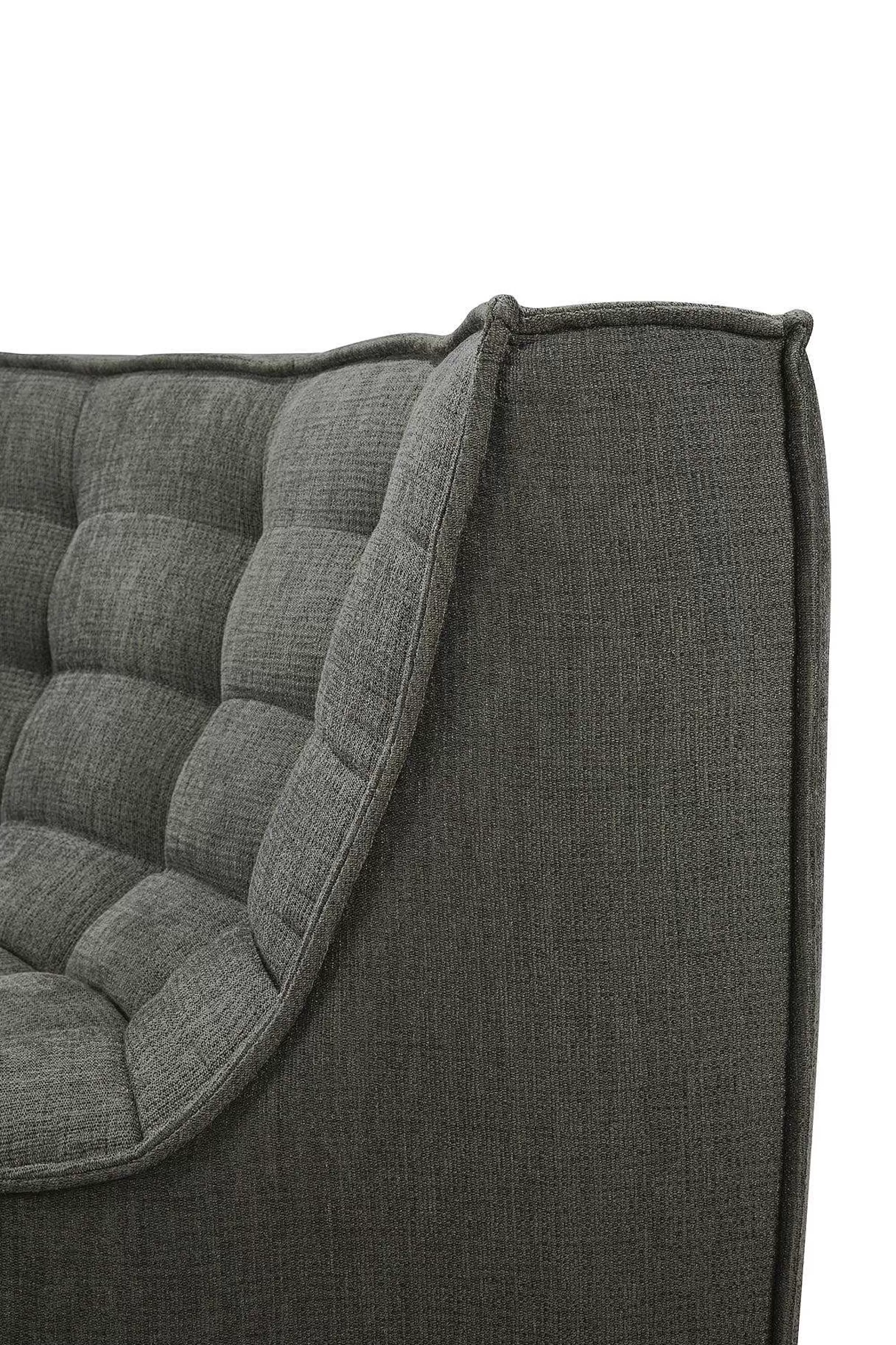 Be Home Sofas<N701 Round Corner Eco Fabric Sofa, Moss