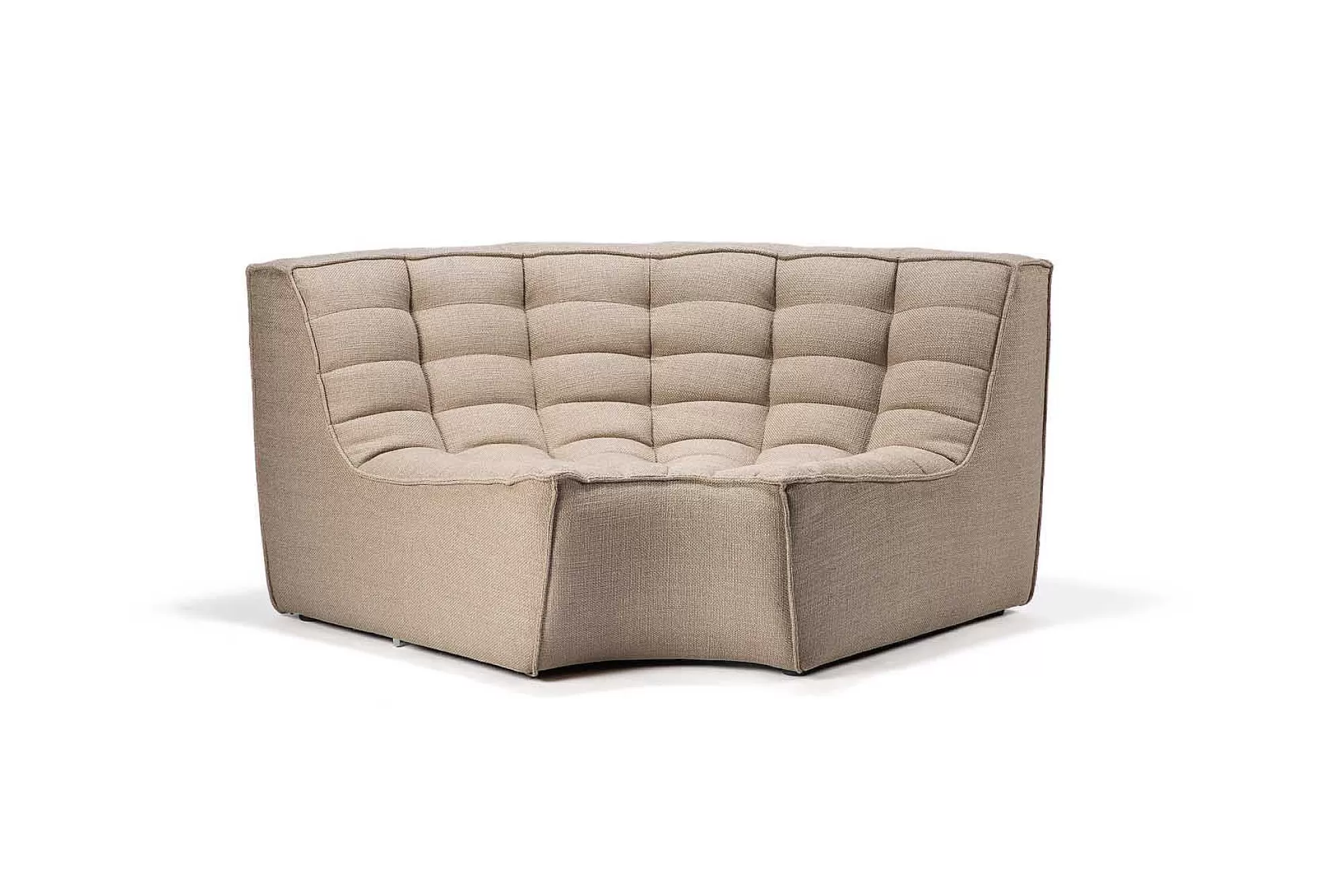Be Home Sofas<N701 Round Corner Sofa, Beige