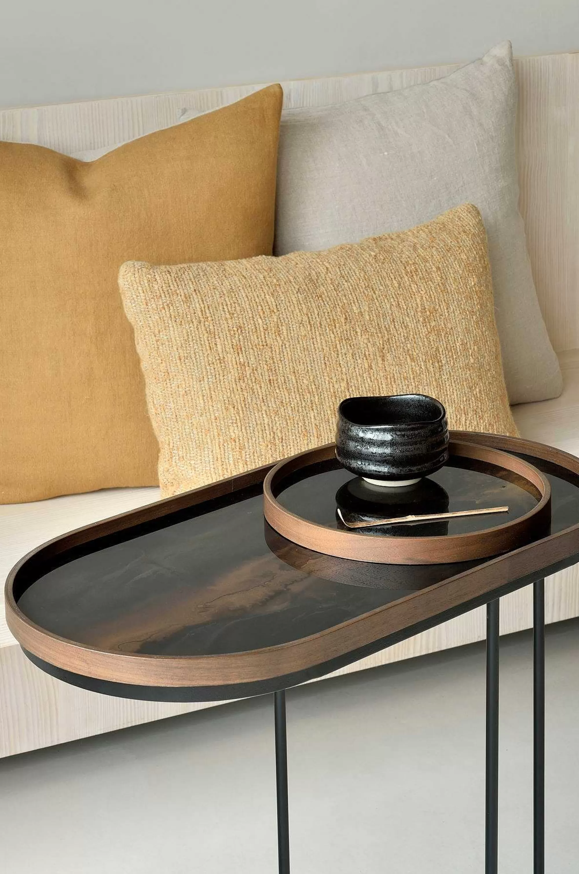 Be Home Trays<Oblong Bronze Glass Organic Tray