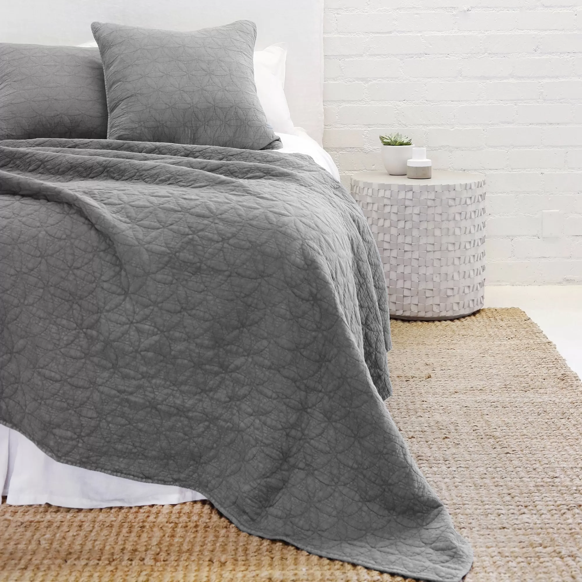 Shop Be Home Oslo King Coverlet, Grey Denim