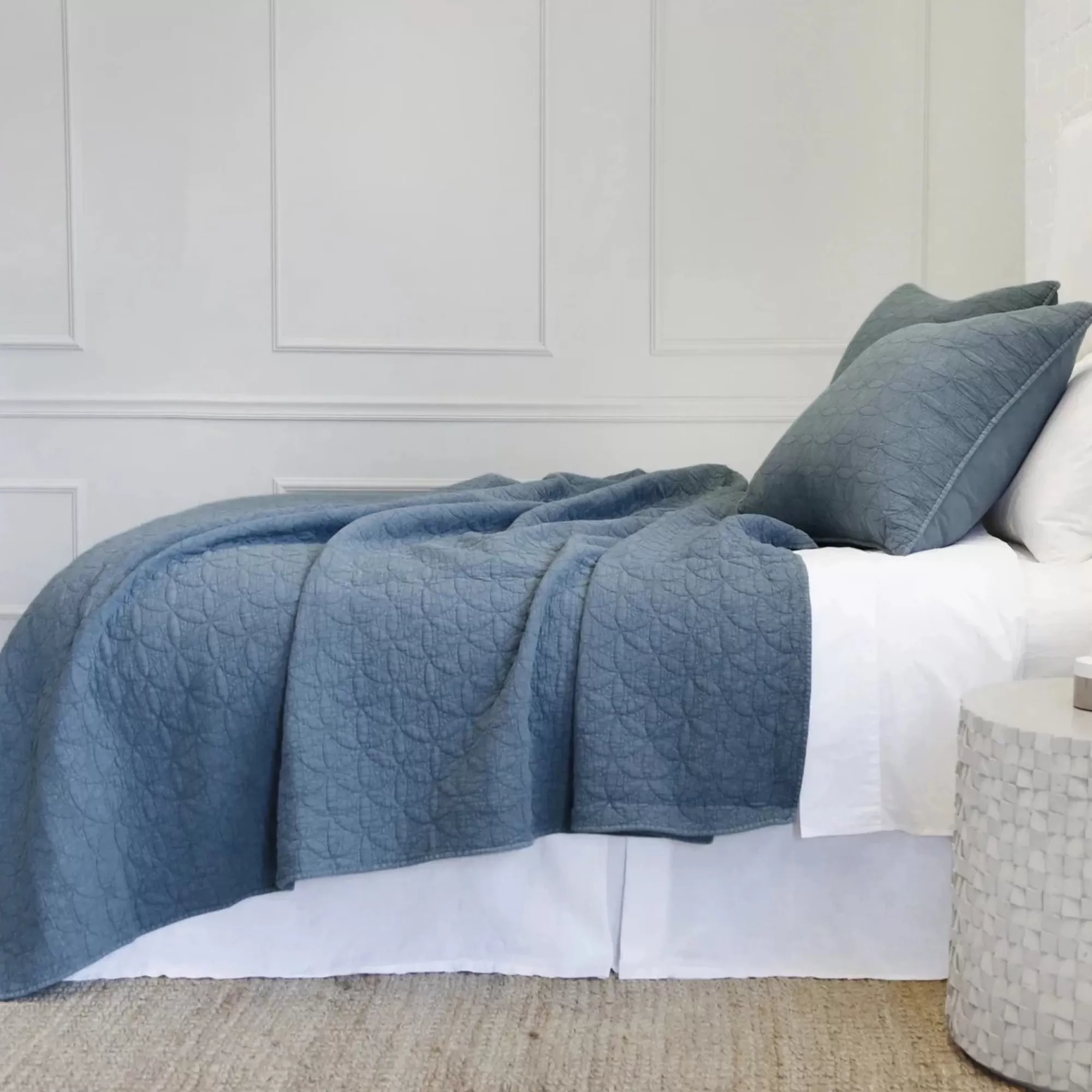 Discount Be Home Oslo Queen Coverlet, Blue Denim
