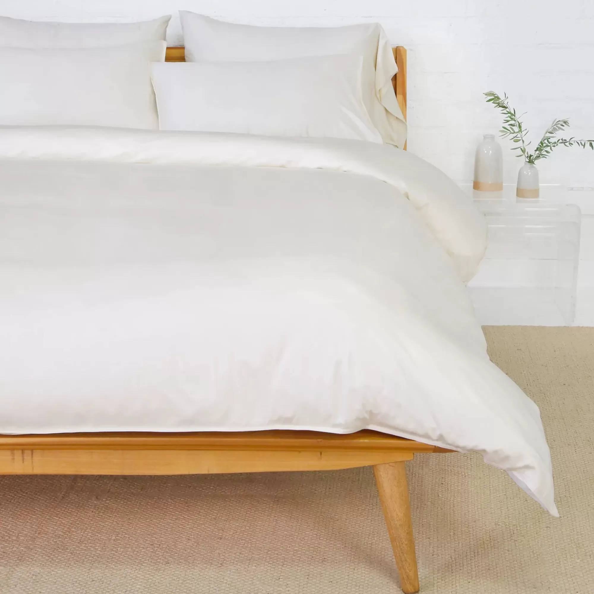 Hot Be Home Parker Bamboo King Duvet Set, Ivory