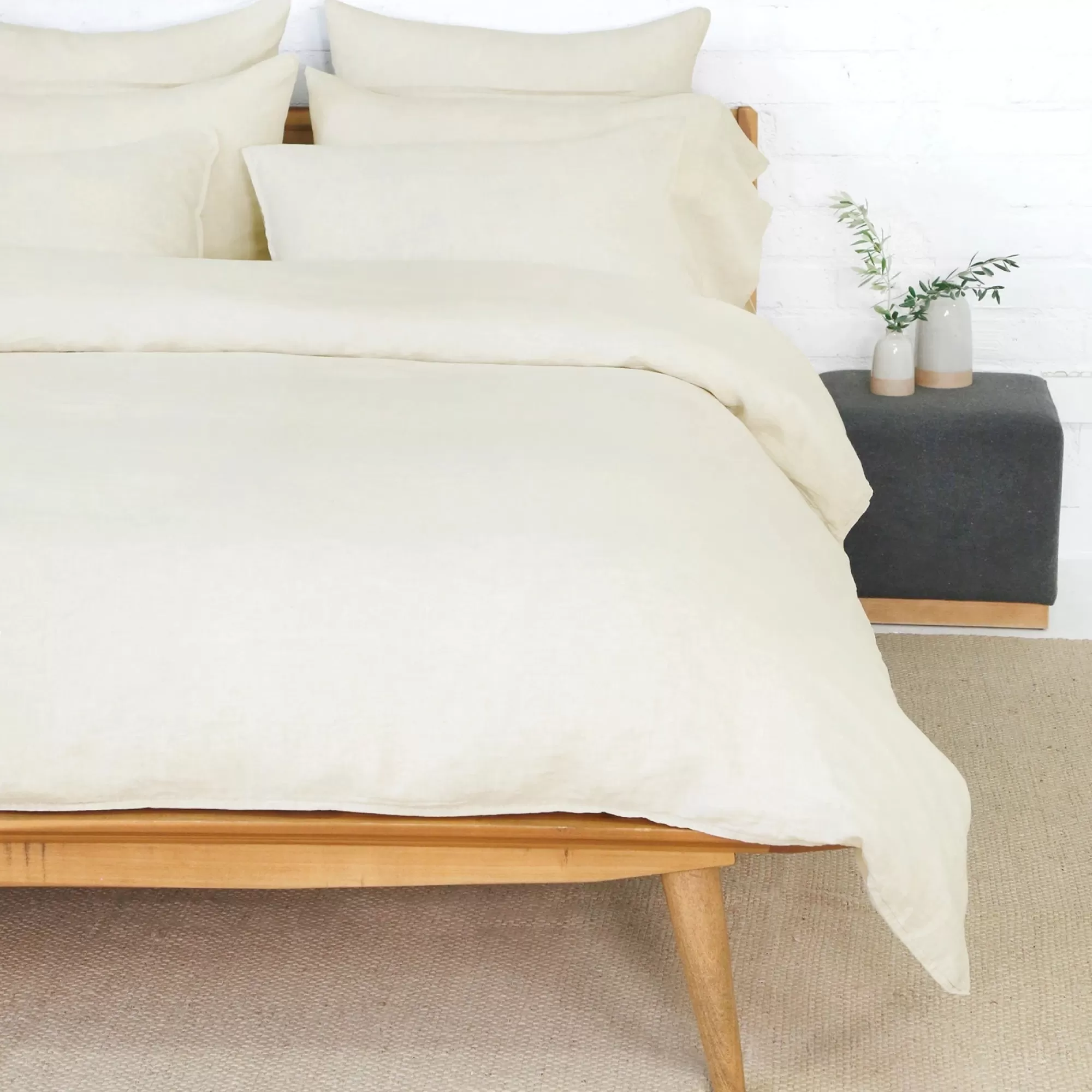 Outlet Be Home Parker Linen King Duvet Set, Cream