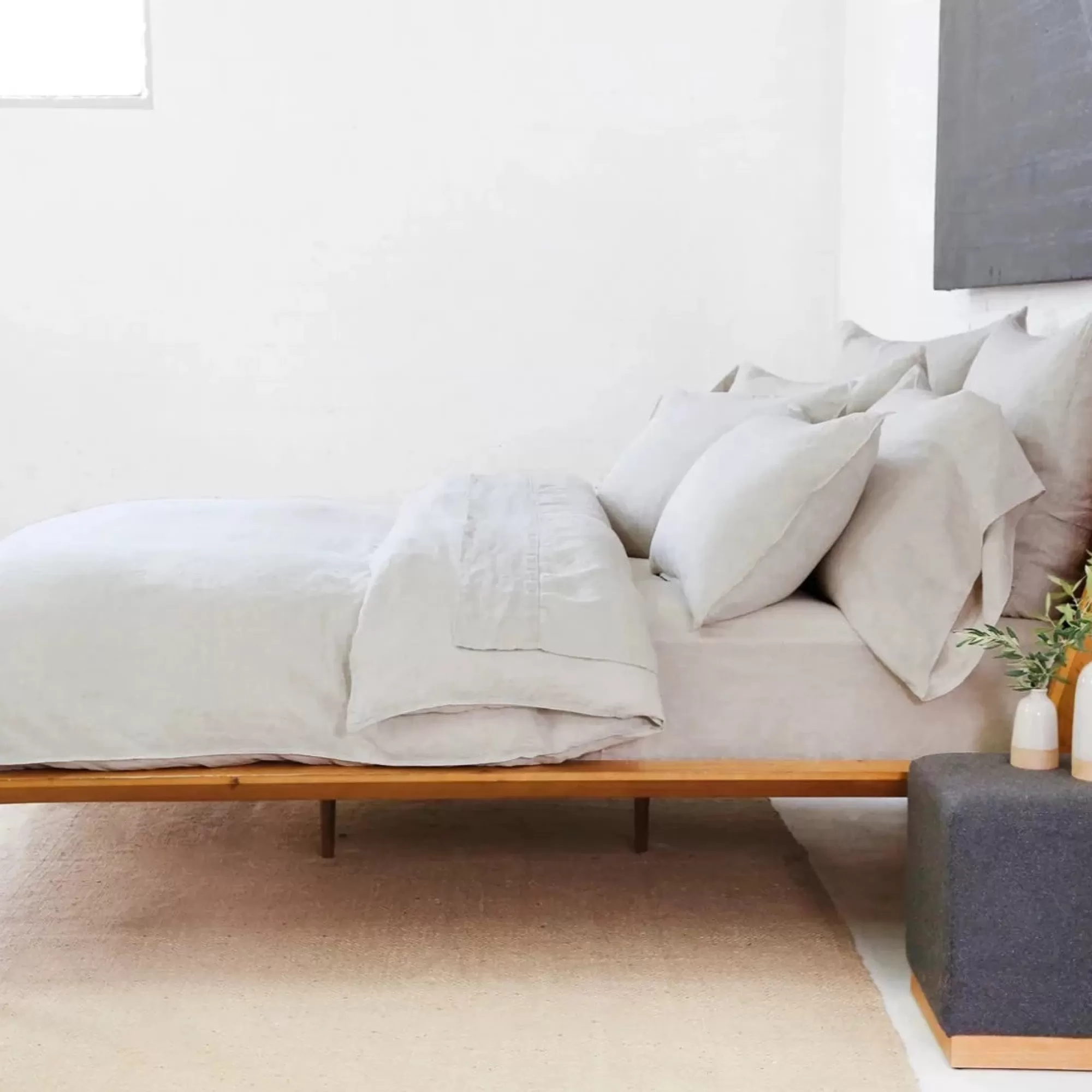 Shop Be Home Parker Linen King Sham Set, Flax
