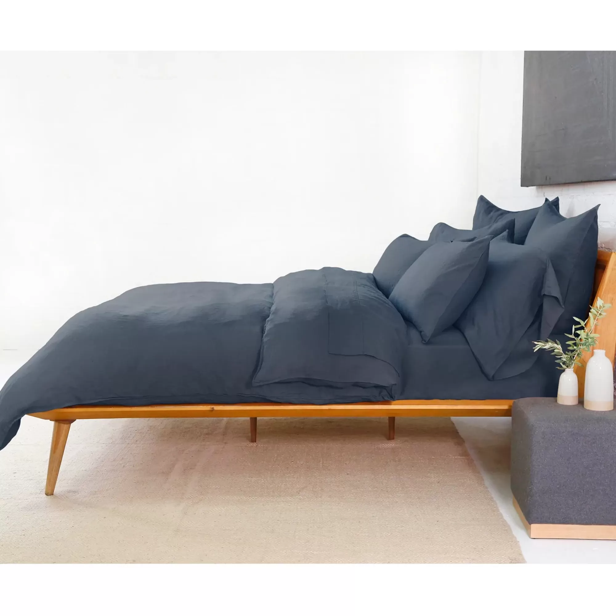 Discount Be Home Parker Linen King Sham Set, Navy