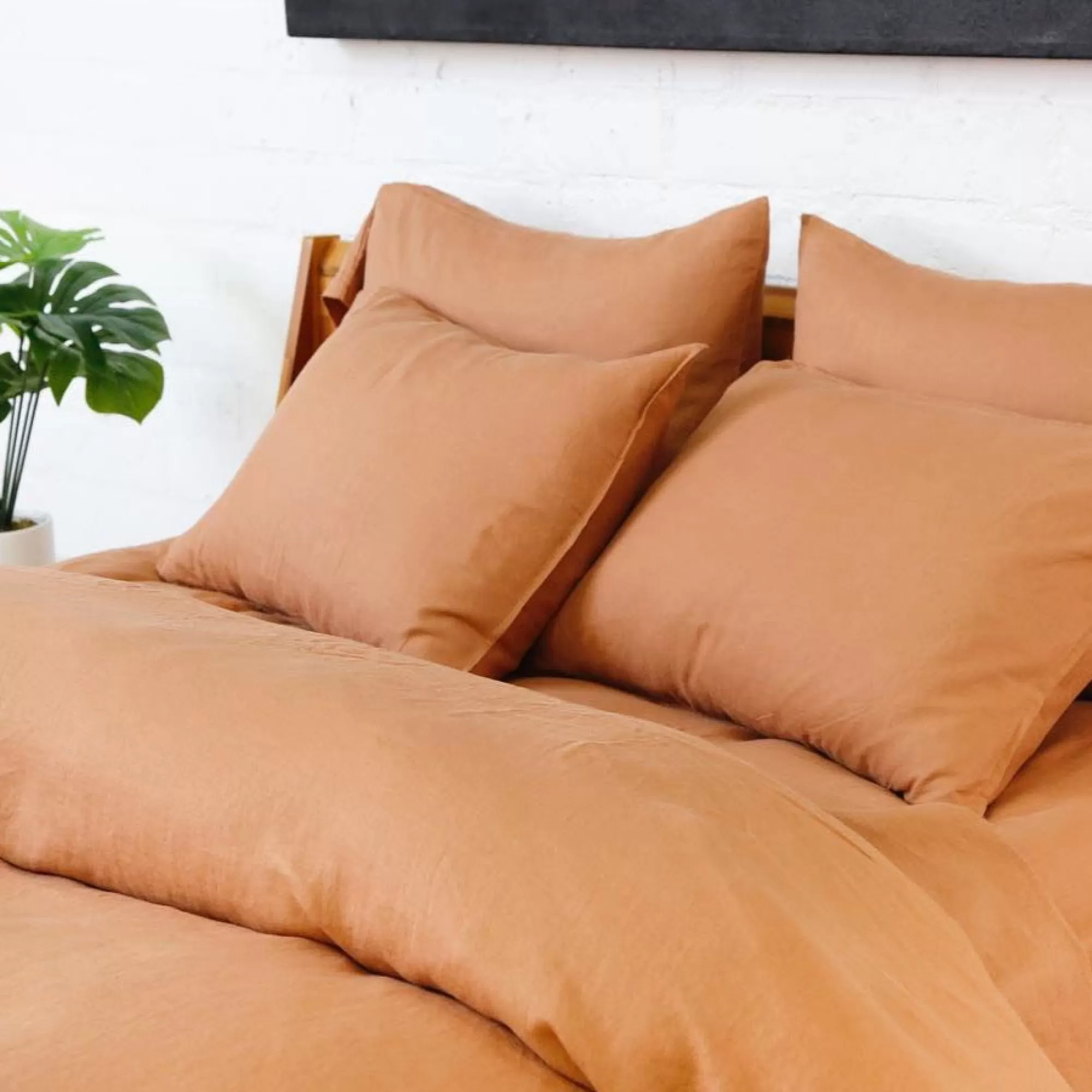 Flash Sale Be Home Parker Linen Queen Duvet Set, Terra Cotta