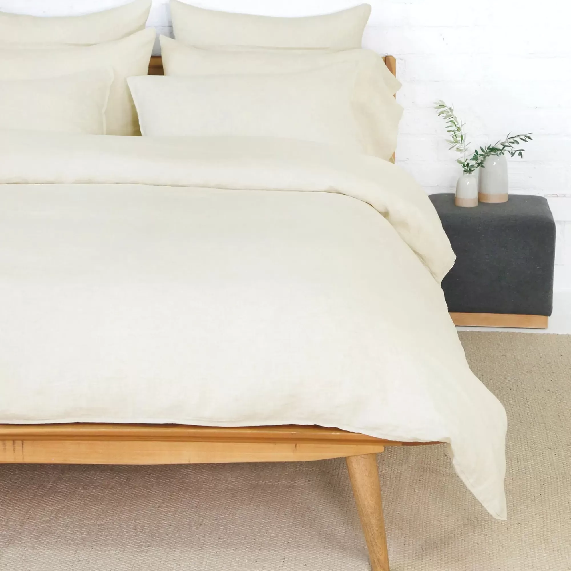 Store Be Home Parker Linen Standard Sham Set, Cream