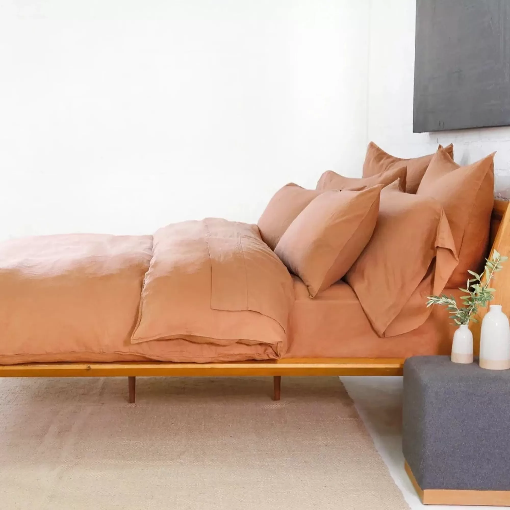 Online Be Home Parker Linen Standard Sham Set, Terra Cotta