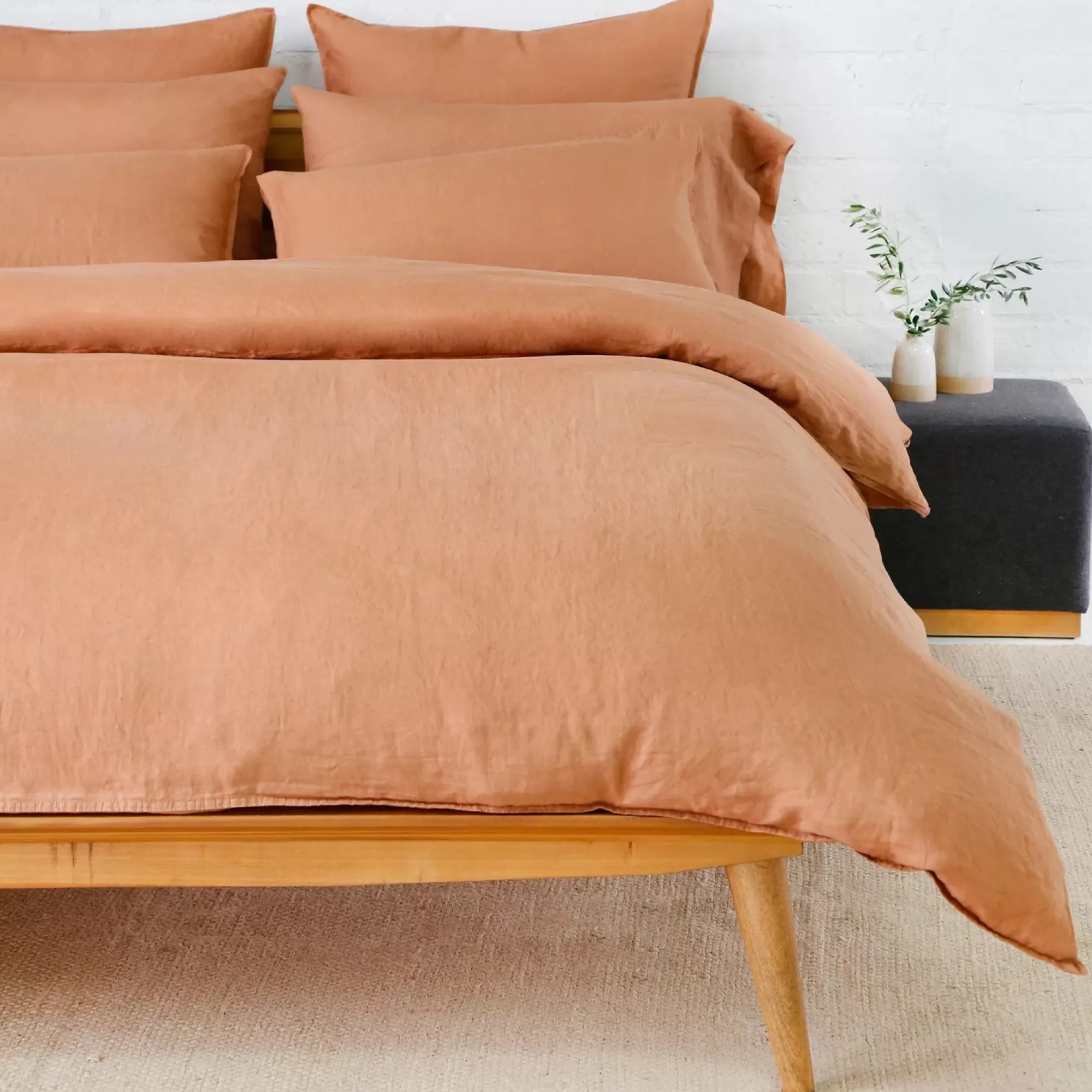 Online Be Home Parker Linen Standard Sham Set, Terra Cotta