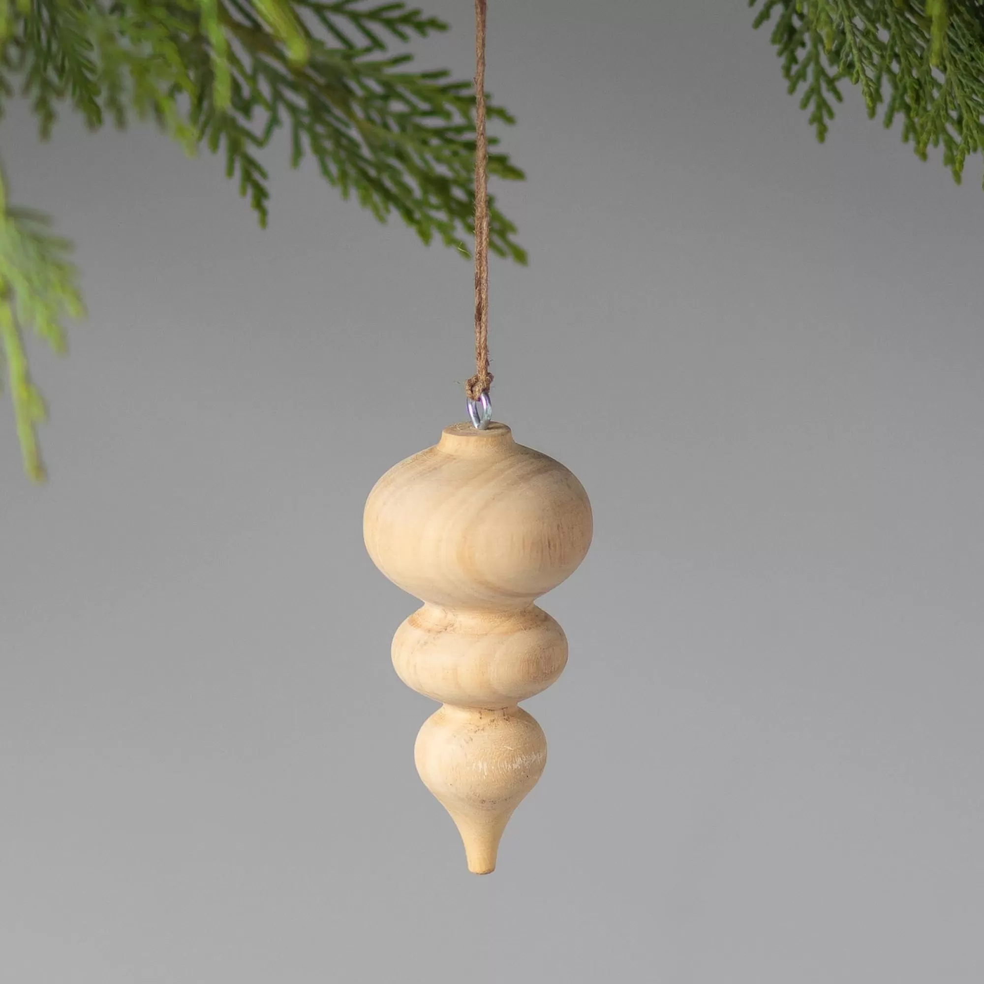 Hot Be Home Pine Triple Drop Spindle Ornament