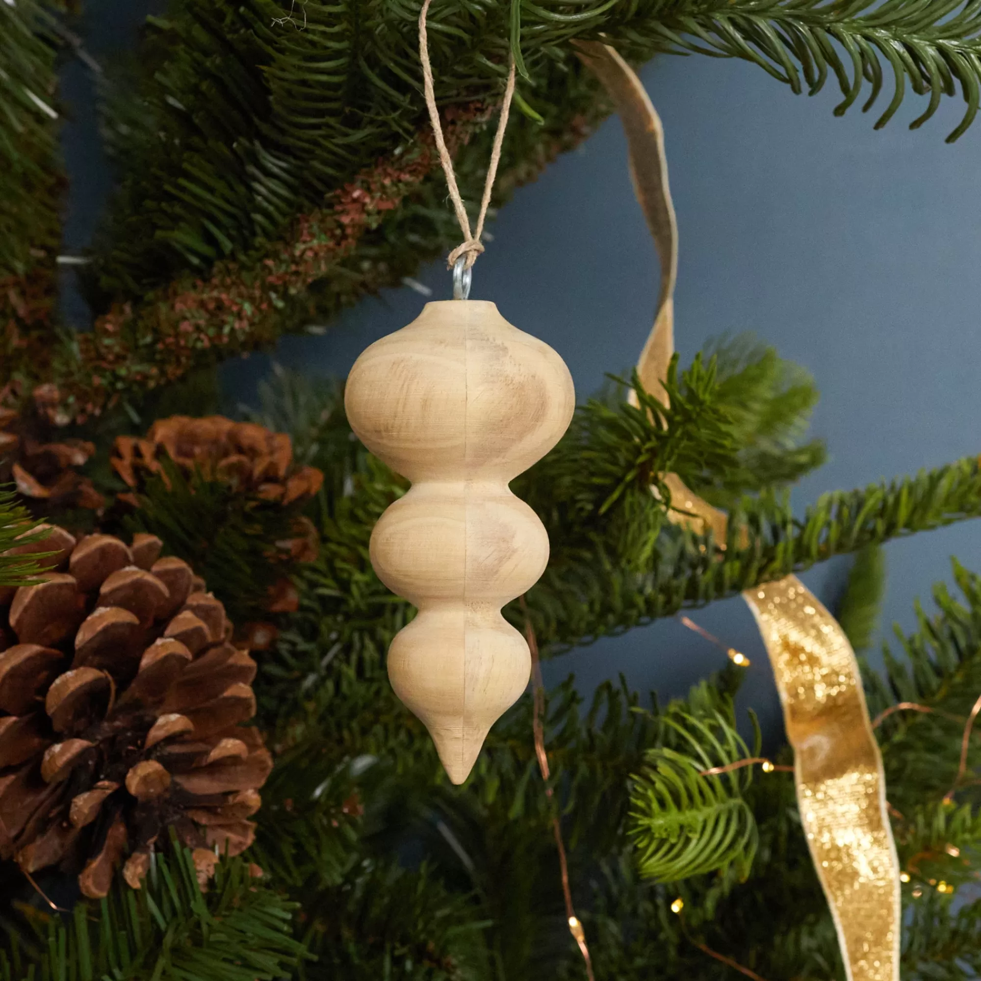 Hot Be Home Pine Triple Drop Spindle Ornament