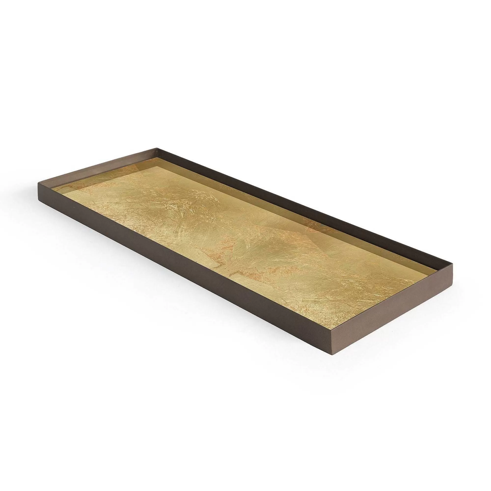 Be Home Trays<Rectangular Gold Leaf Glass Valet Tray, Large
