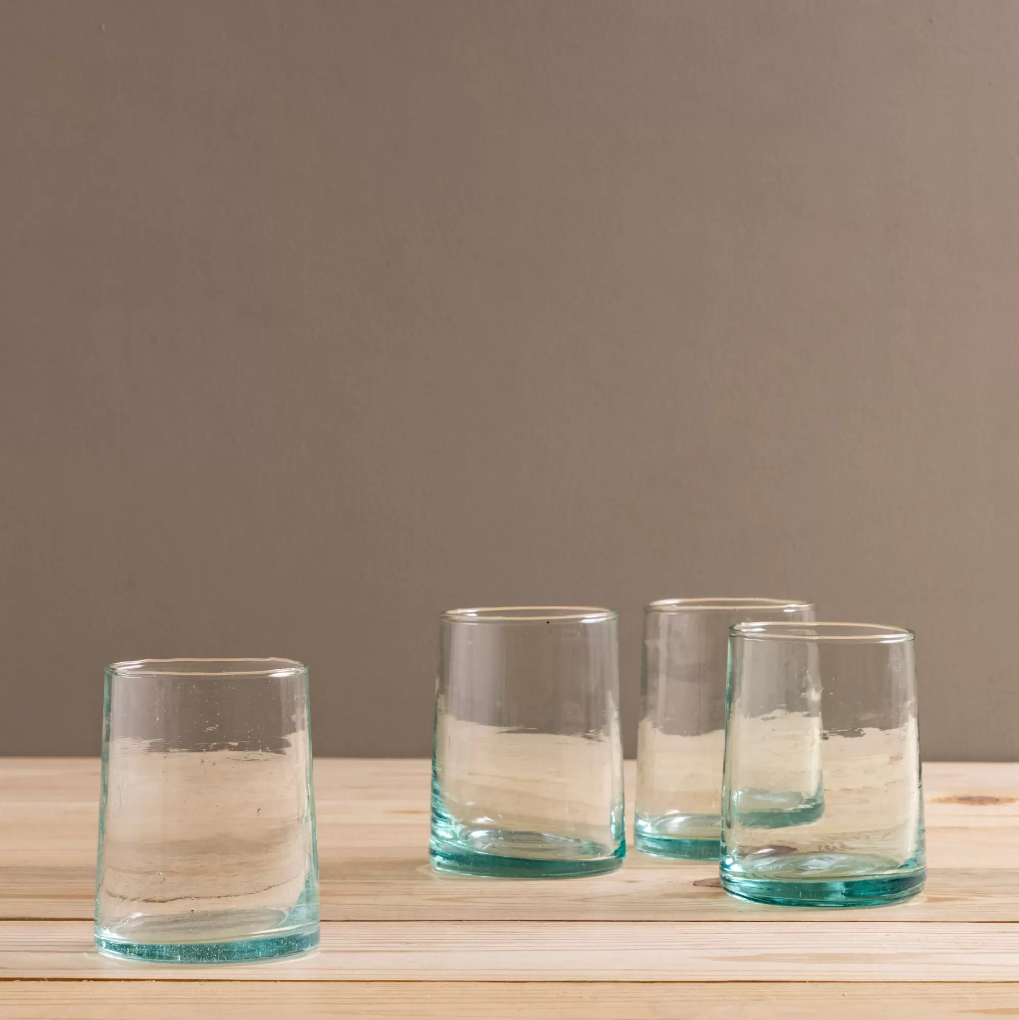 Fashion Be Home Recycled Cone Glass, Clear, Set of 4