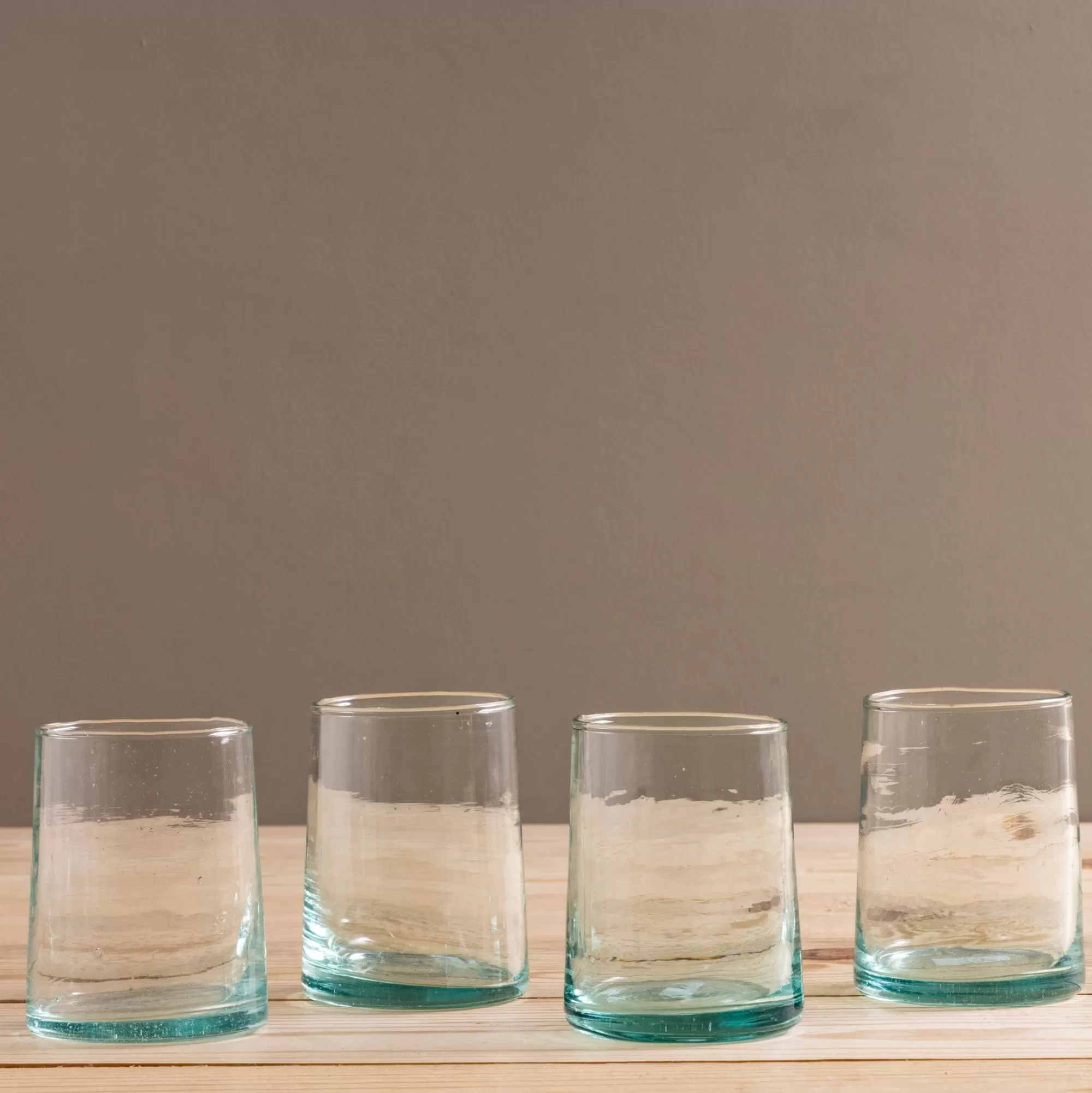 Fashion Be Home Recycled Cone Glass, Clear, Set of 4