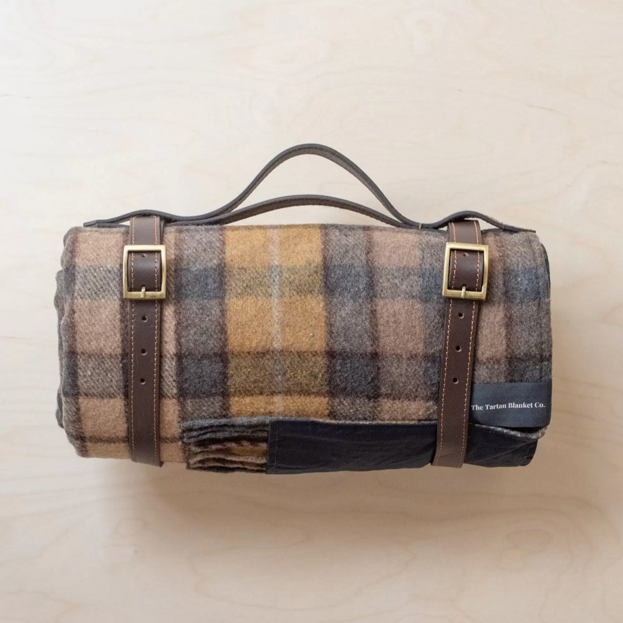 Online Be Home Recycled Wool Waterproof Picnic Blanket in Buchanan Natural Tartan - B