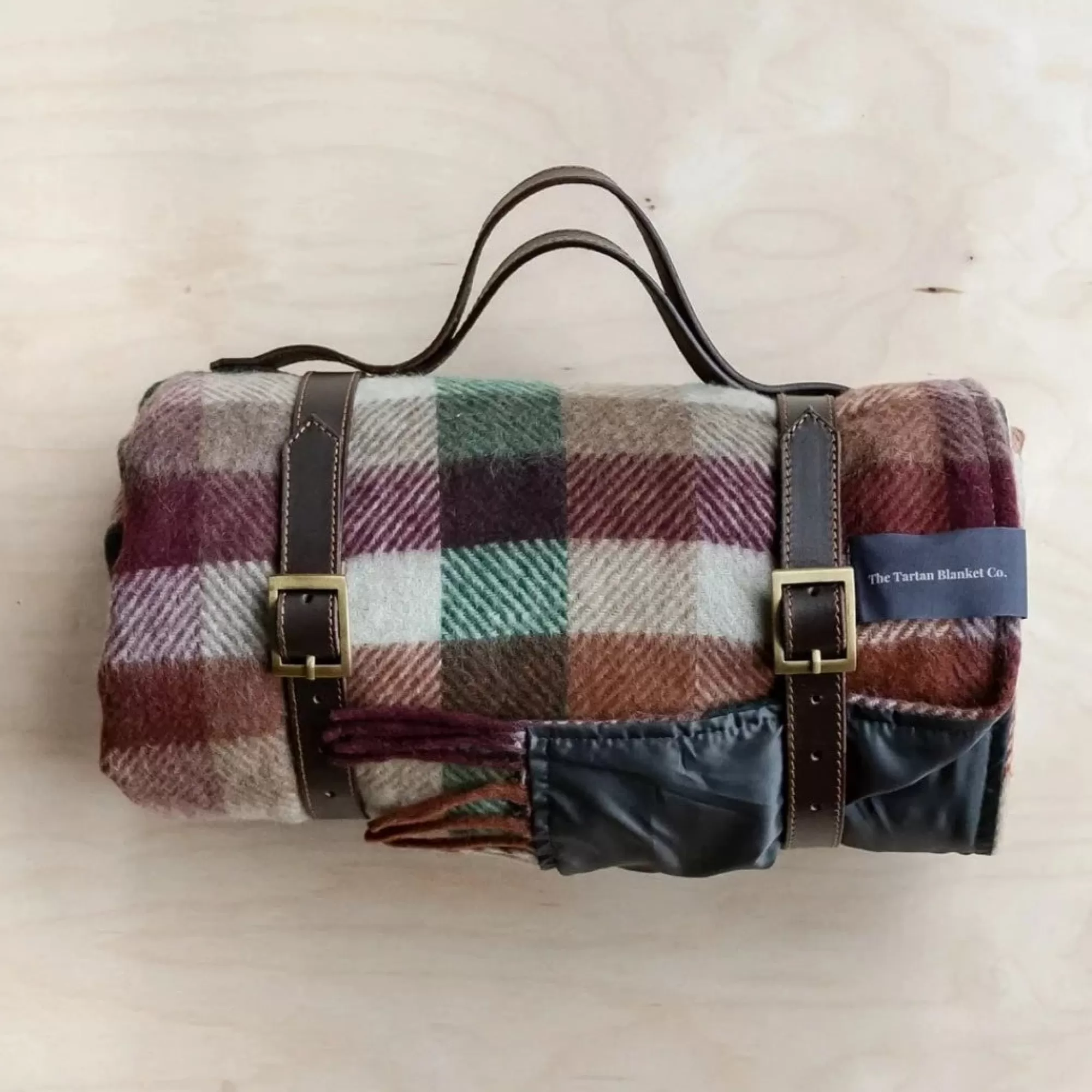 New Be Home Recycled Wool Waterproof Picnic Blanket in Forest Check