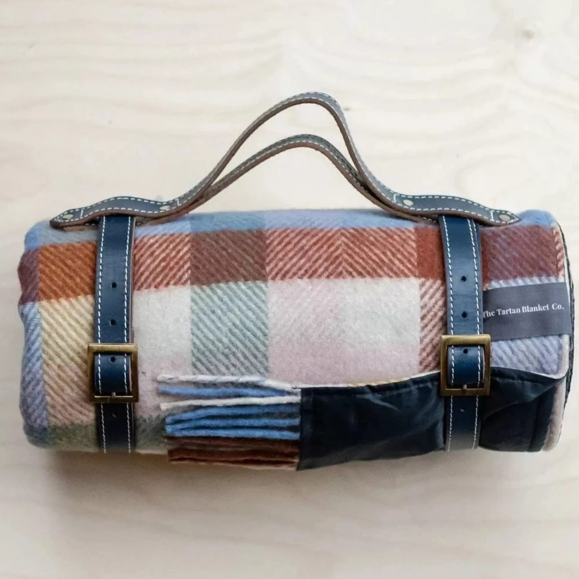 Online Be Home Recycled Wool Waterproof Picnic Blanket in Rainbow Check
