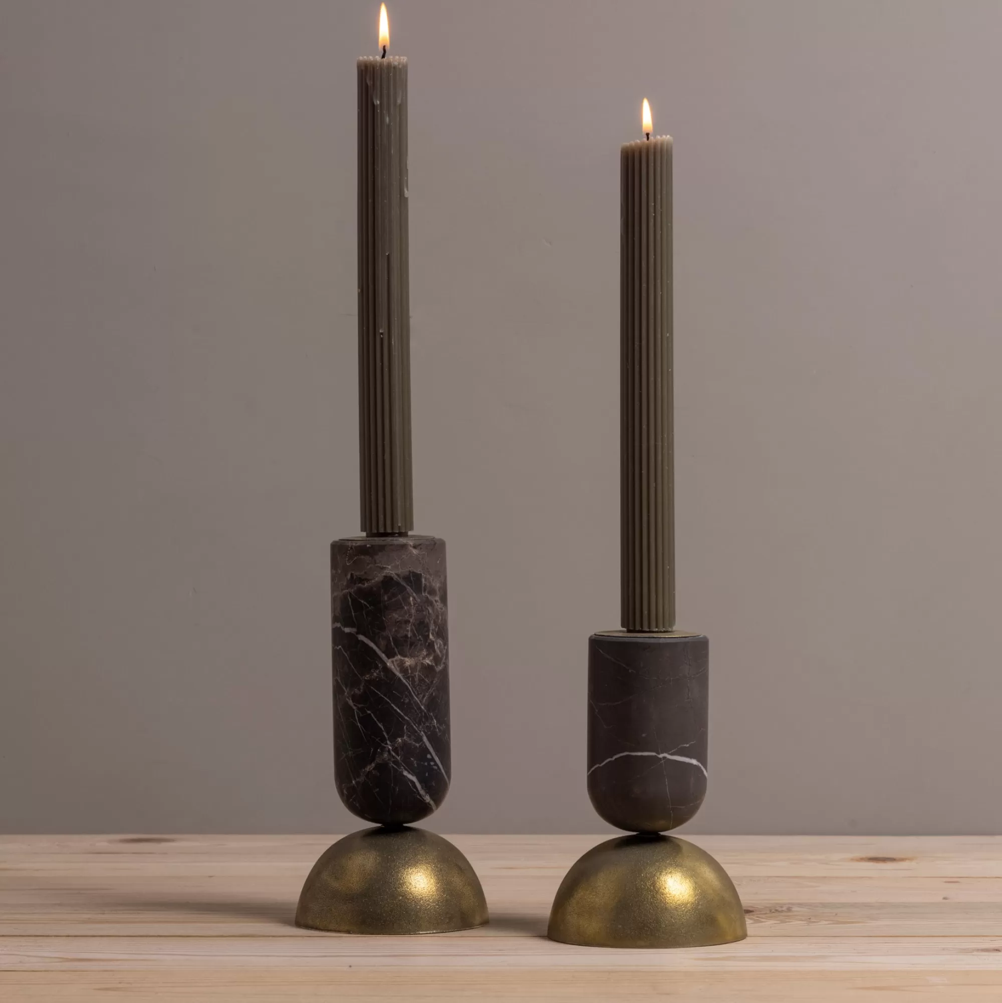 Outlet Be Home Reversible Candle Holders, Set of 3, Black Marble