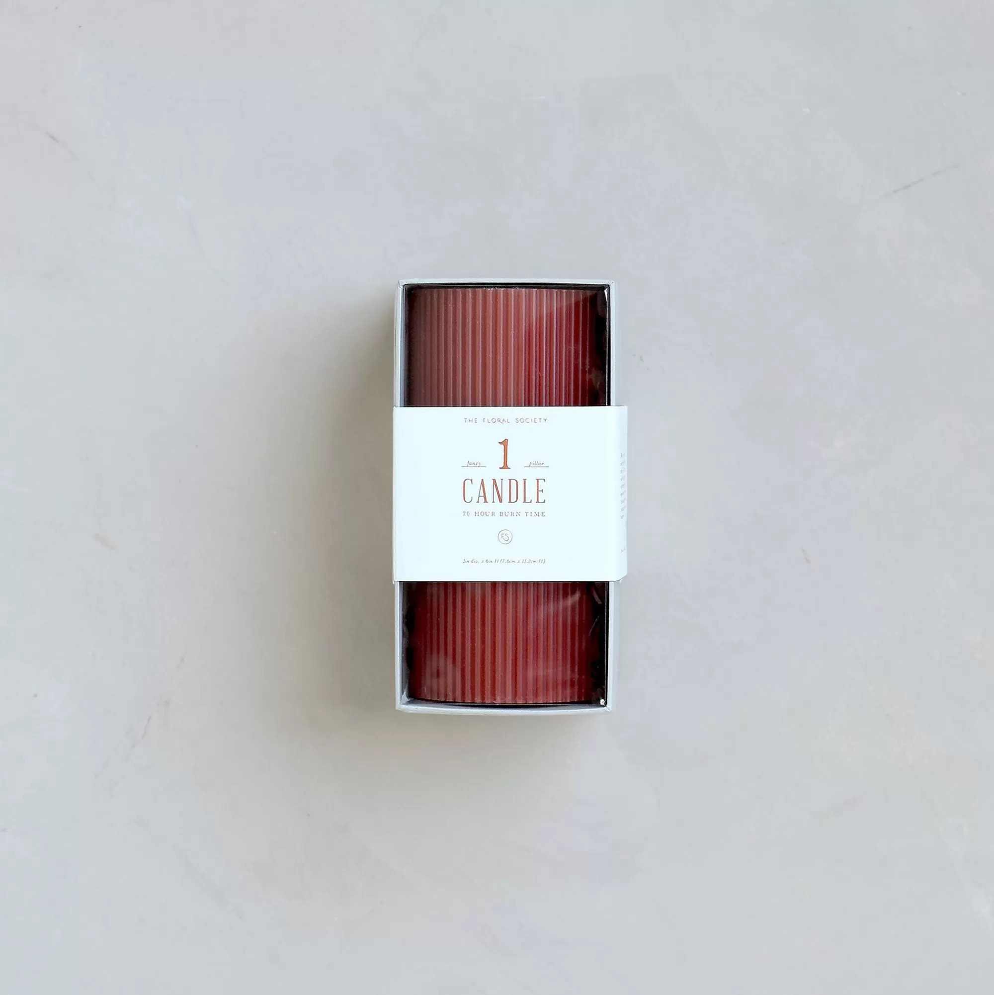 Store Be Home Ribbed Pillar Candle, Clay