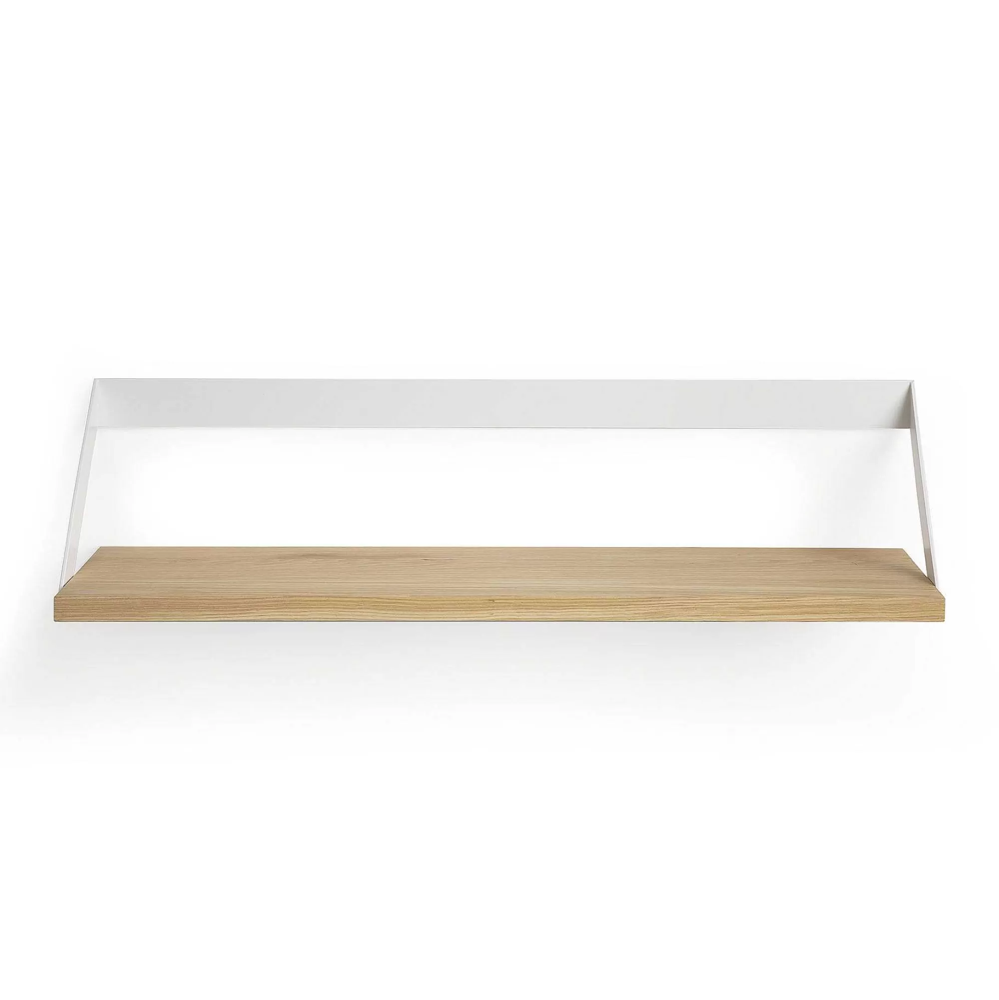 Be Home Shelving<Ribbon Solid Oak Shelf with White Metal, 27.5"