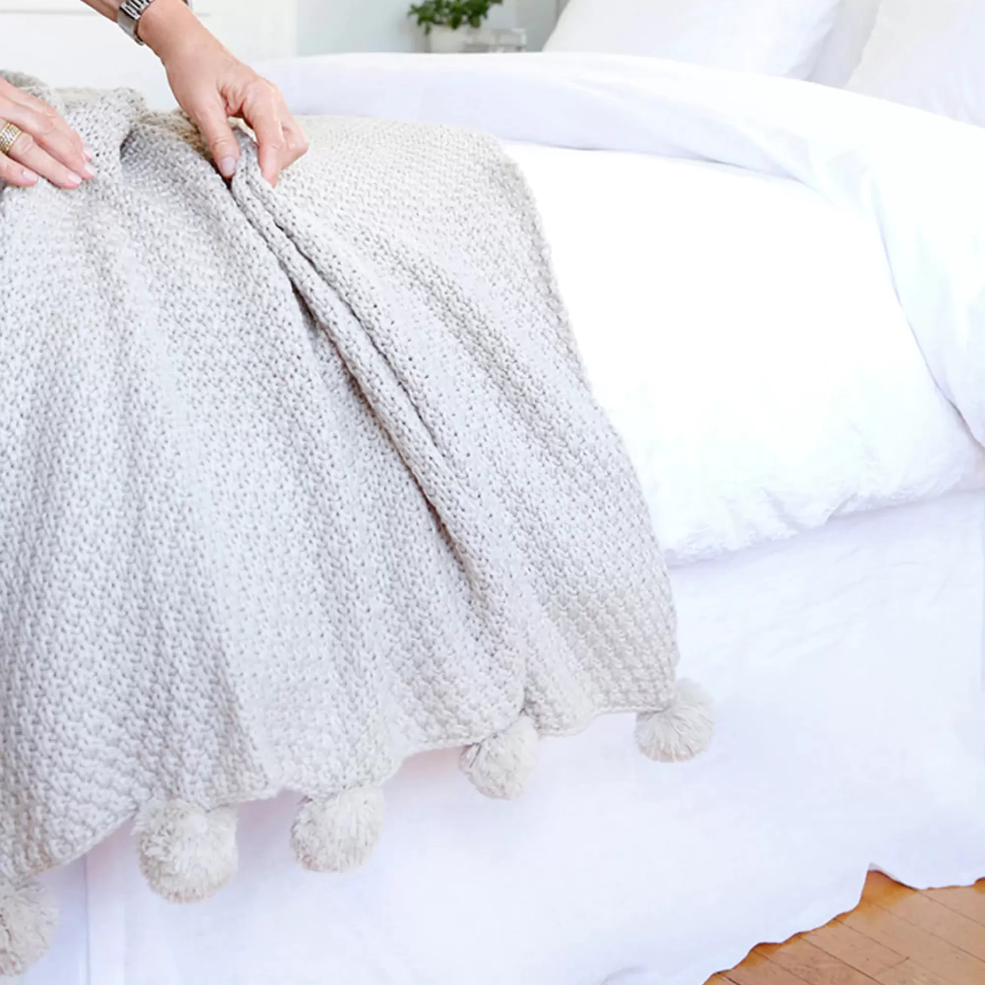 New Be Home Riley Oversized Throw, Taupe