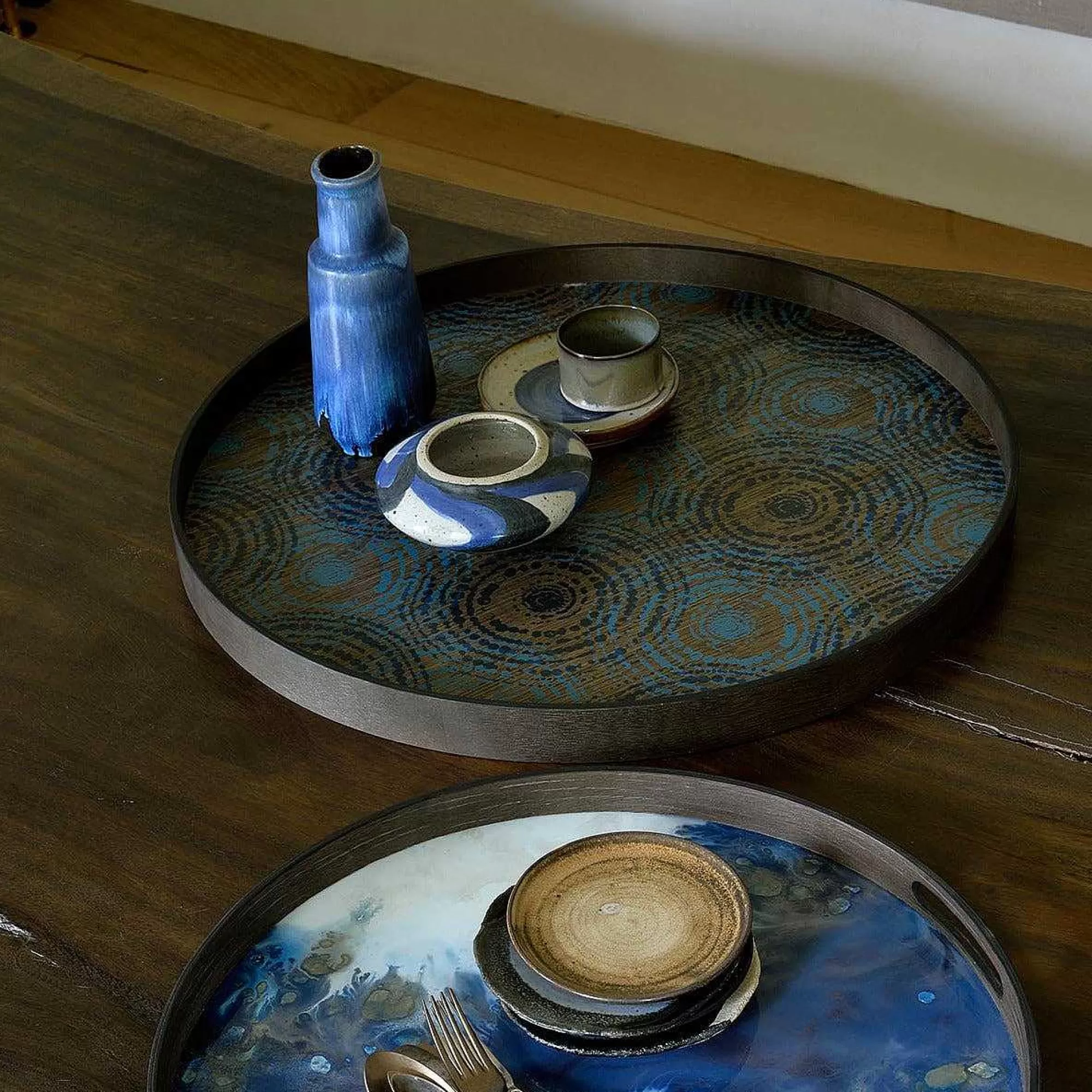 Be Home Trays<Round Beads Seaside Tray, Large