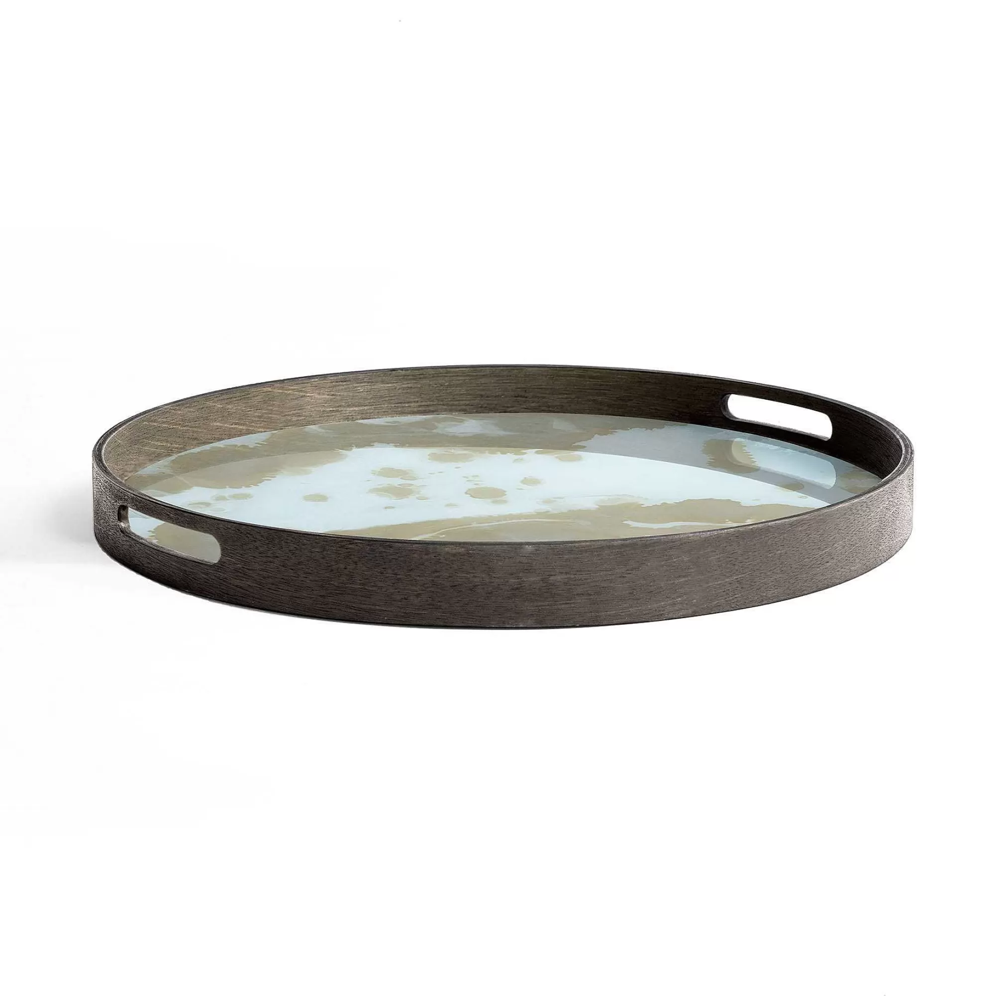 Be Home Trays<Round Glass Organic Tray, Mist Gold