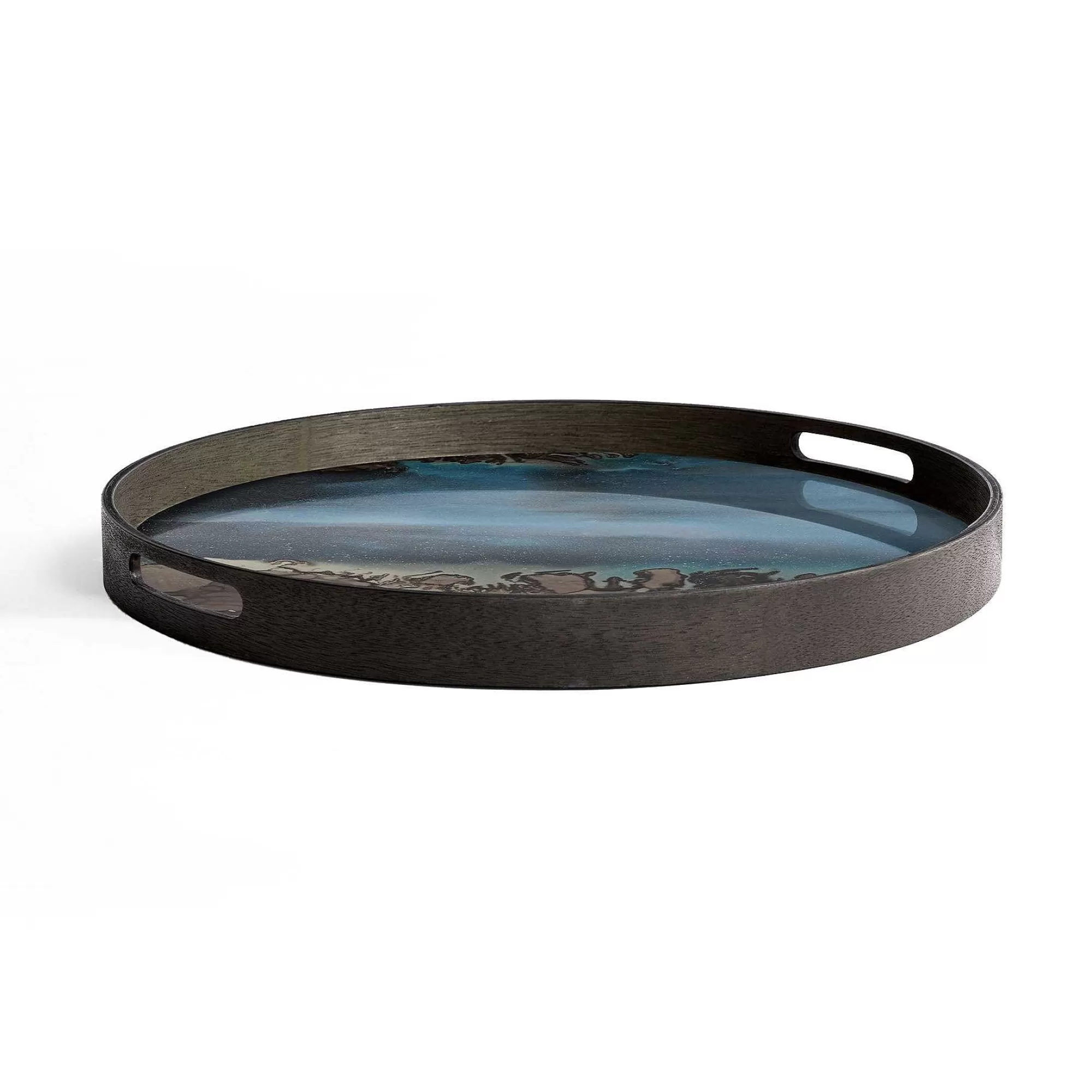 Be Home Trays<Round Glass Organic Tray, Slate