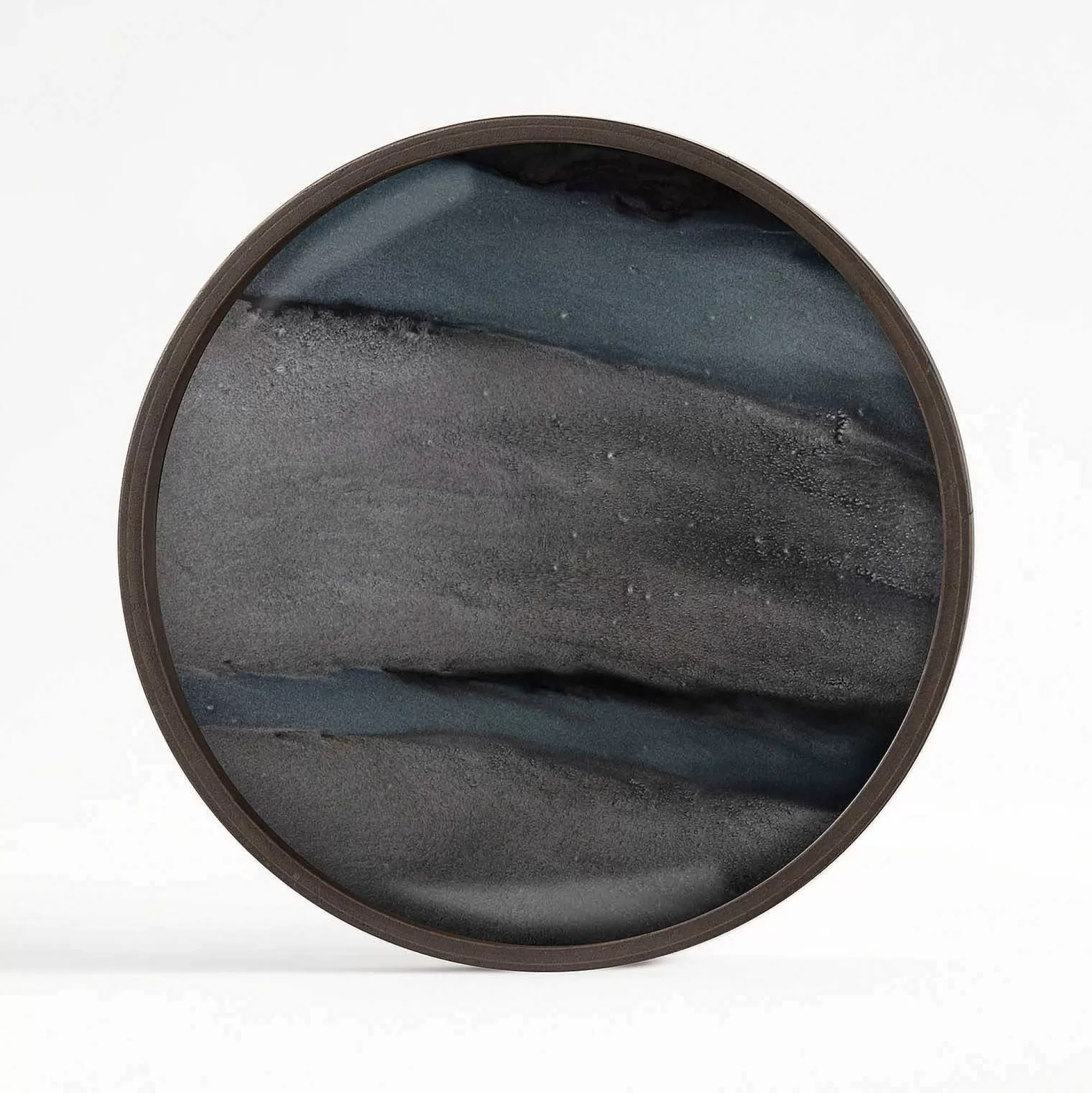 Be Home Trays<Round Glass Organic Valet Tray, Graphite