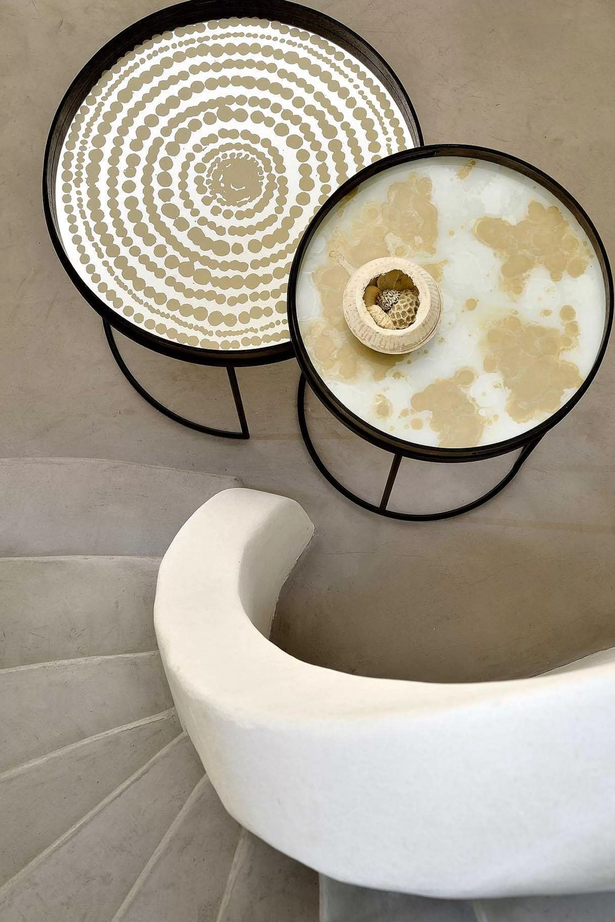 Be Home Trays<Round Mirror Beads Tray, Gold