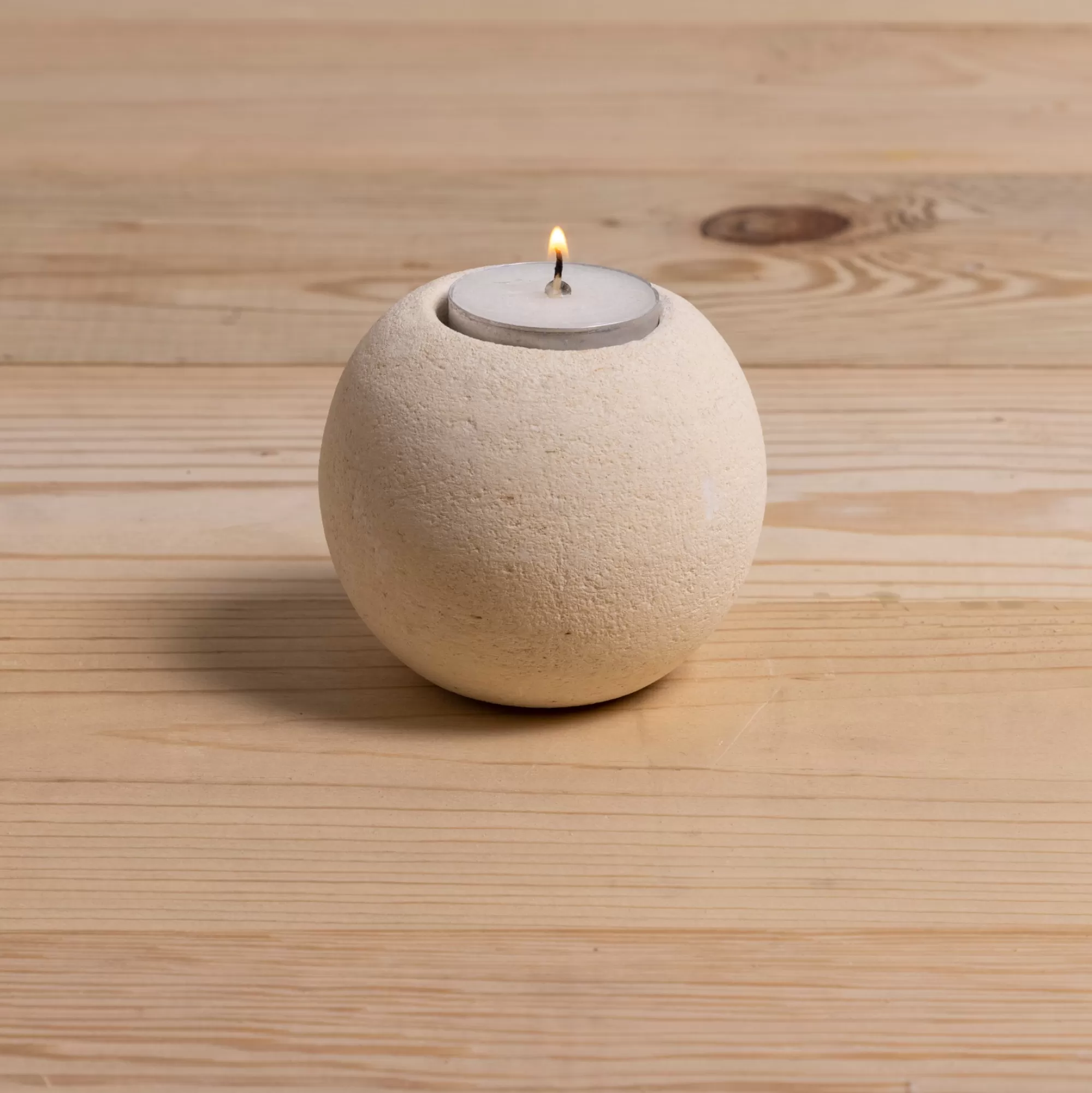 Store Be Home Round Sandstone Tea-light Holder, Small