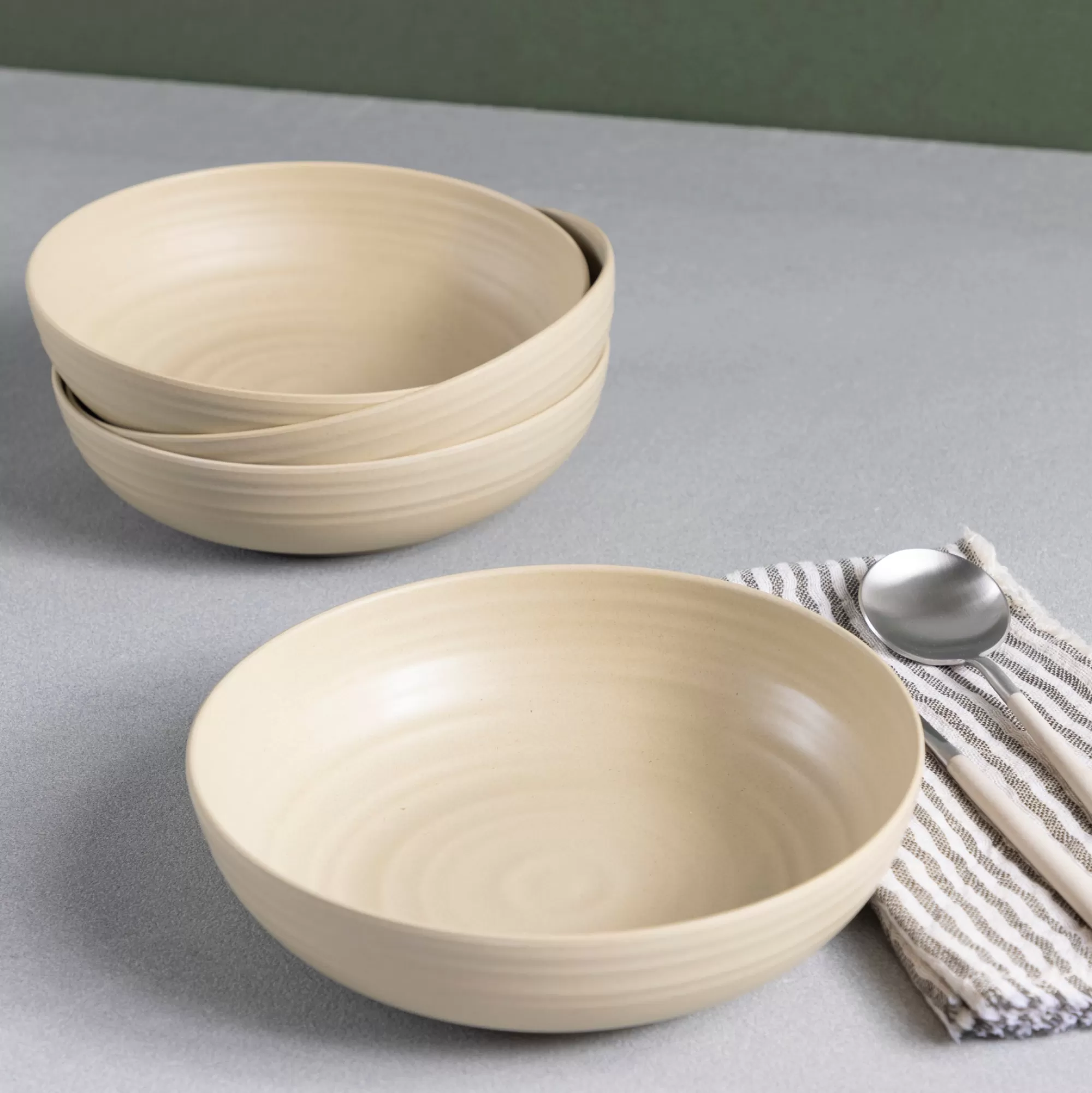 Best Sale Be Home Sancha Organic Pasta / Salad Bowl, Birch, Set of 4