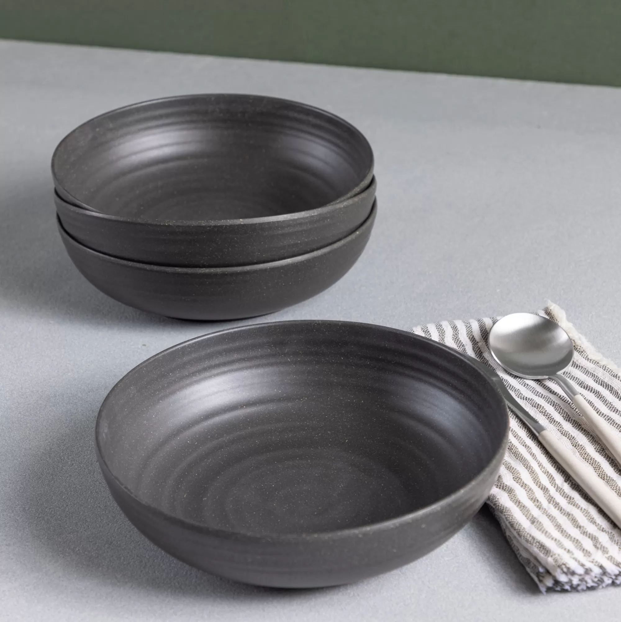 Clearance Be Home Sancha Organic Pasta / Salad Bowl, Slate, Set of 4